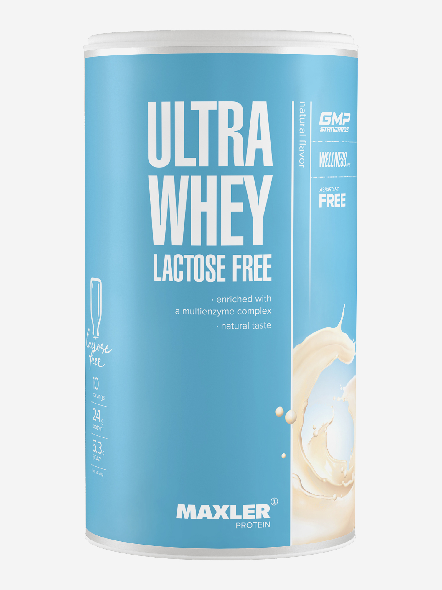 Изображение товара Протеин сывороточный безлактозный Maxler Ultra Whey Lactose Free, порошок, 300 г - Натуральный, Голубой