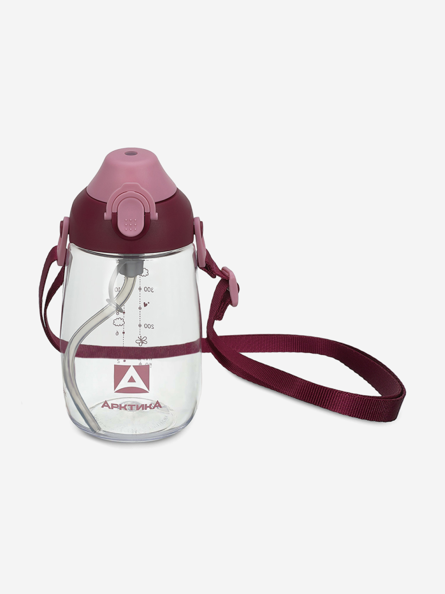Изображение товара Детская питьевая бутылочка Арктика 480 мл из тритана с трубочкой вишня Красный