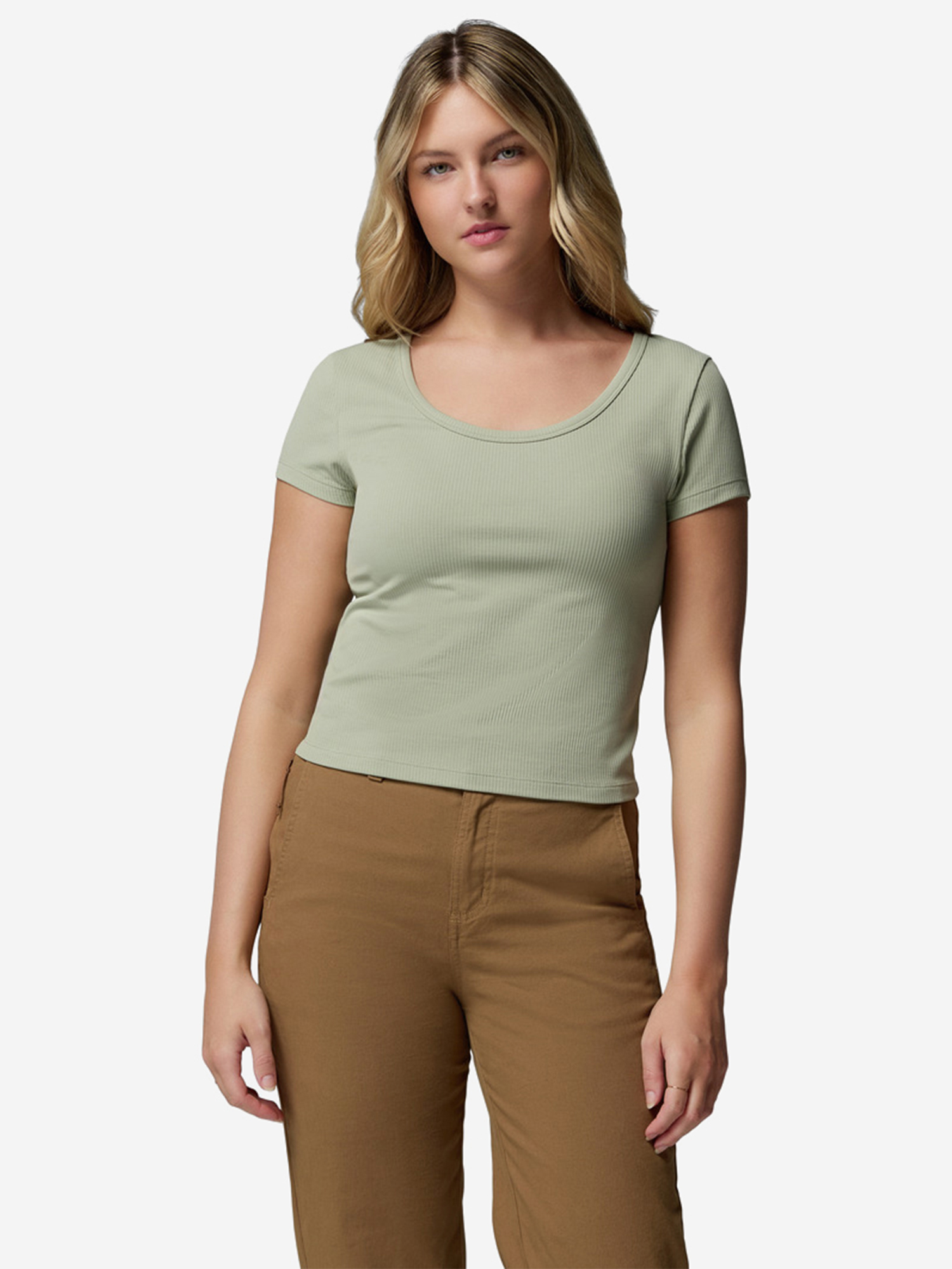 Изображение товара Женская футболка Columbia Pinetown Canyon Rib SS Tee для активного отдыха и путешествий