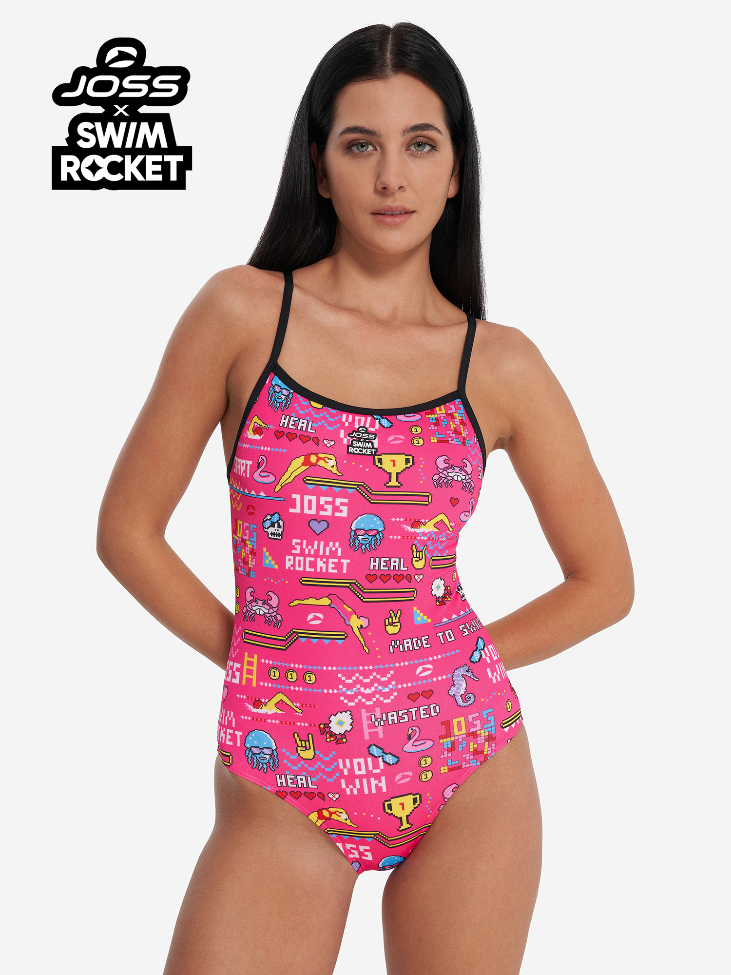 

Купальник слитный женский Joss x Swim Rocket, Розовый