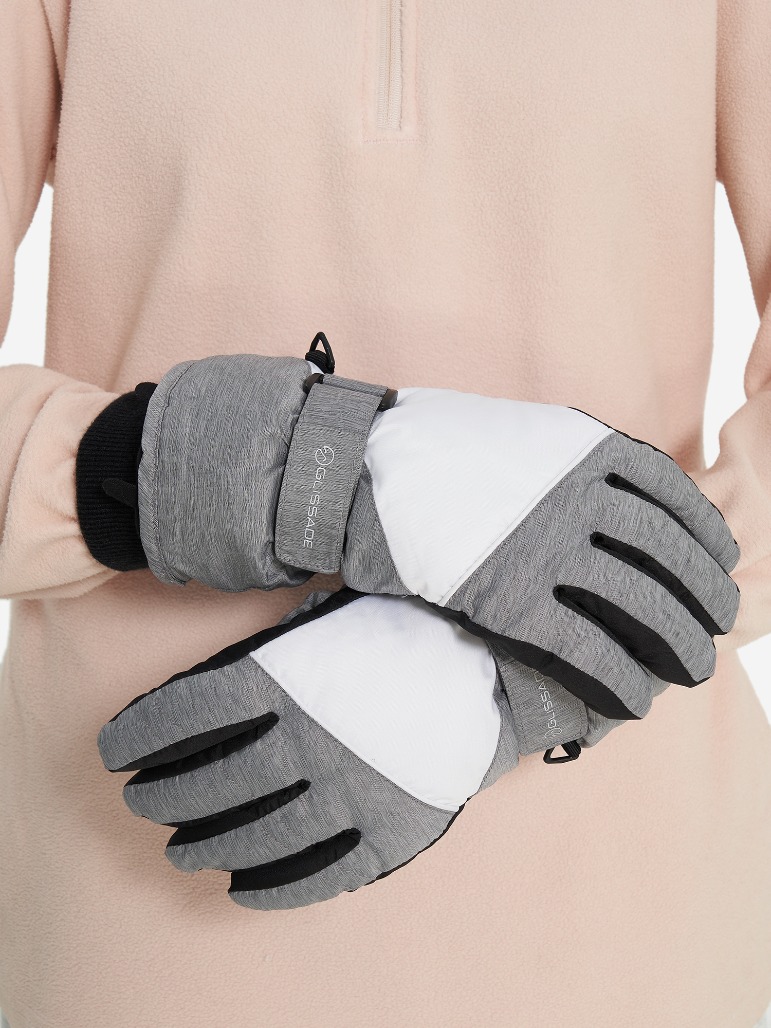 Изображение товара Перчатки для девочек Glissade зимние горные лыжи защита ветра и светоотраж.