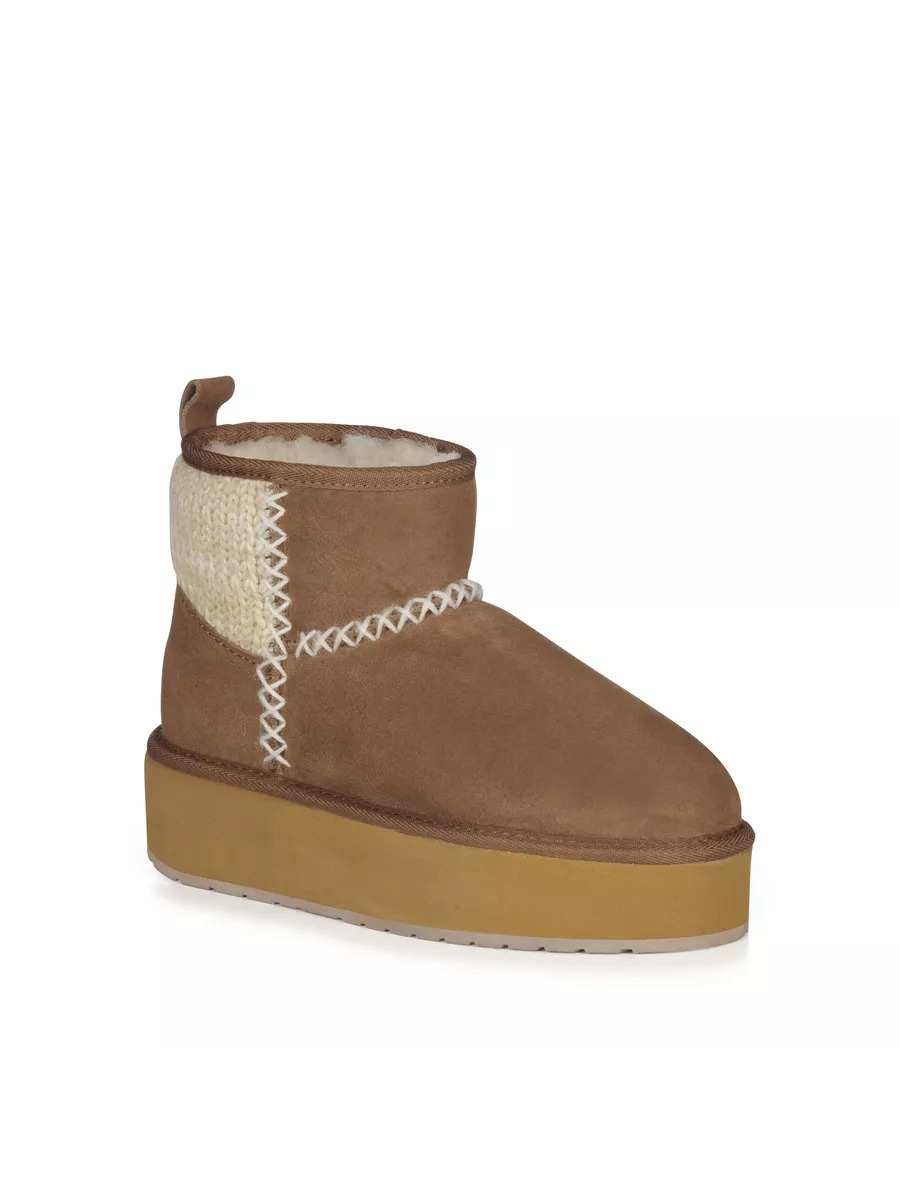 Изображение товара Женские утепленные угги EMU Australia Stingers Stinger Knit Flatform светло-бежевые зимние