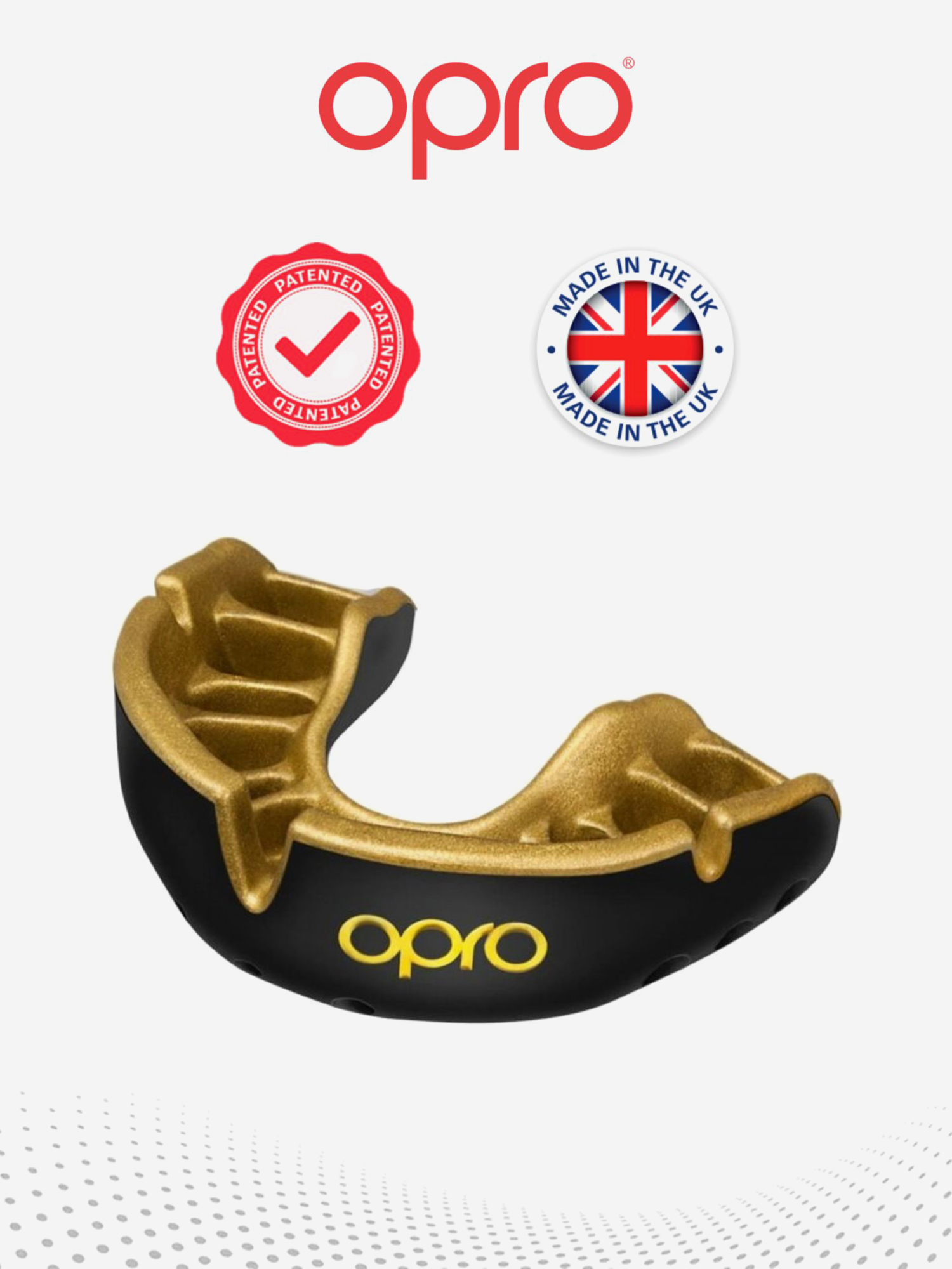 Изображение товара Боксерская капа взрослая OPRO Self-Fit Gold - Black/Gold защитная для зубов