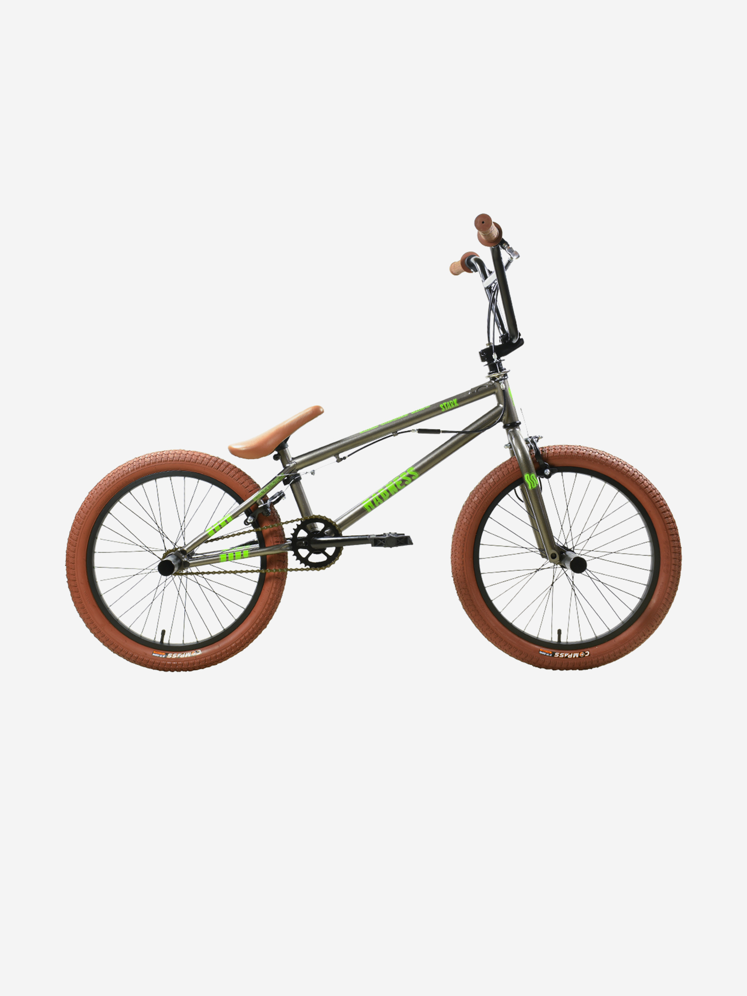 

Велосипед подростковый Stark Madness BMX 2 графит/зеленый неон/песочный, Серый