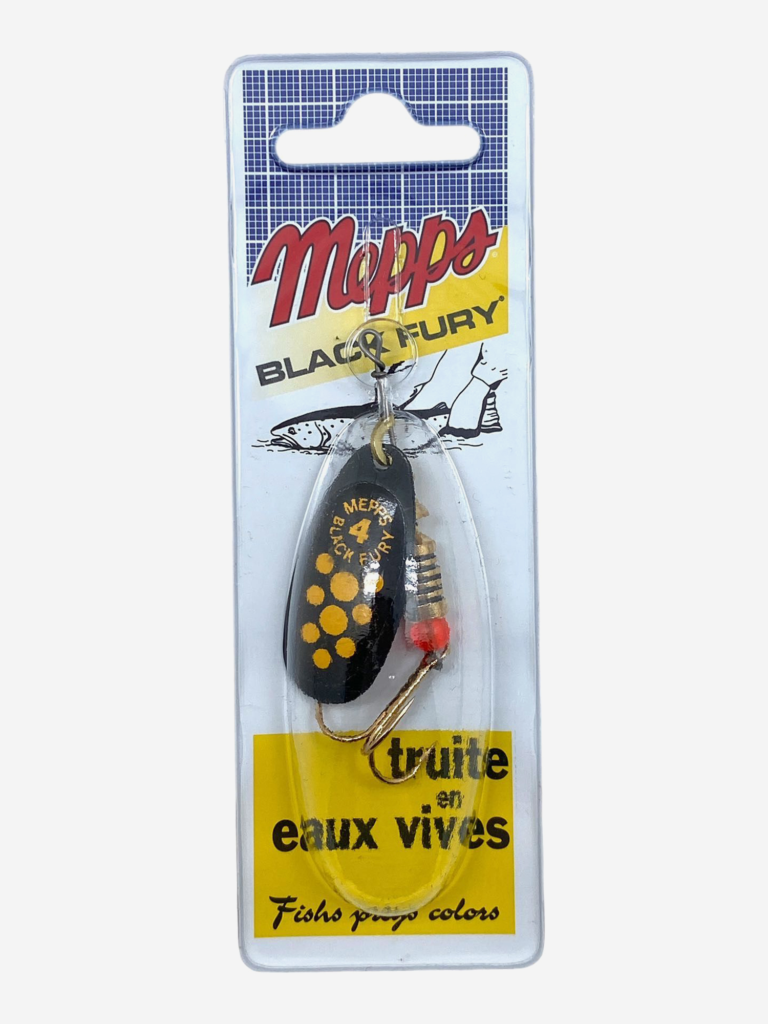 

Блесна вращающаяся MEPPS "Black Fury JAUNE NR" №4 (8г) блистер, Черный