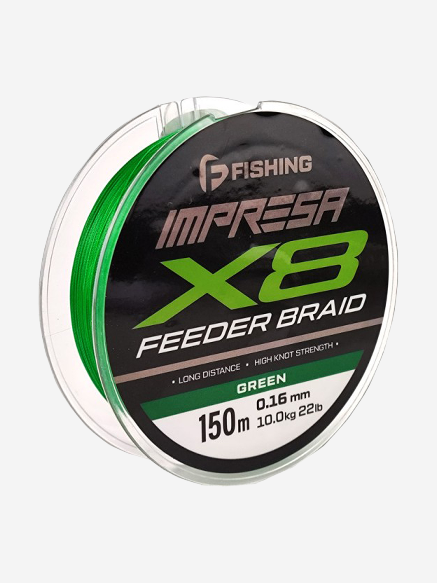 Изображение товара F-FISHING Шнур Impresa Braid PE X8 Feeder 150м Green 0,16мм 10кг, Зеленый