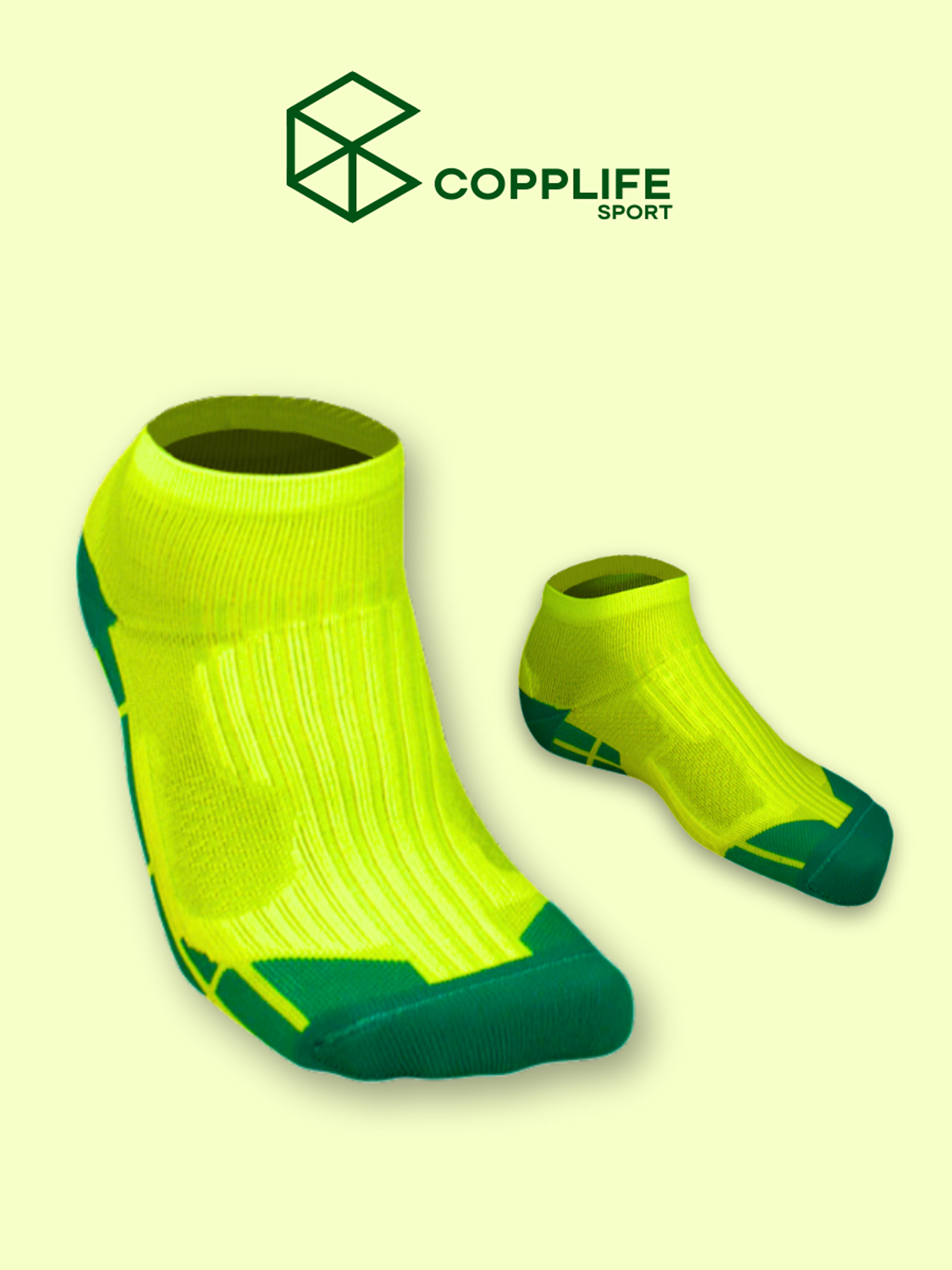 Носки спортивные COPPLIFE для бега и треккинга, Зеленый