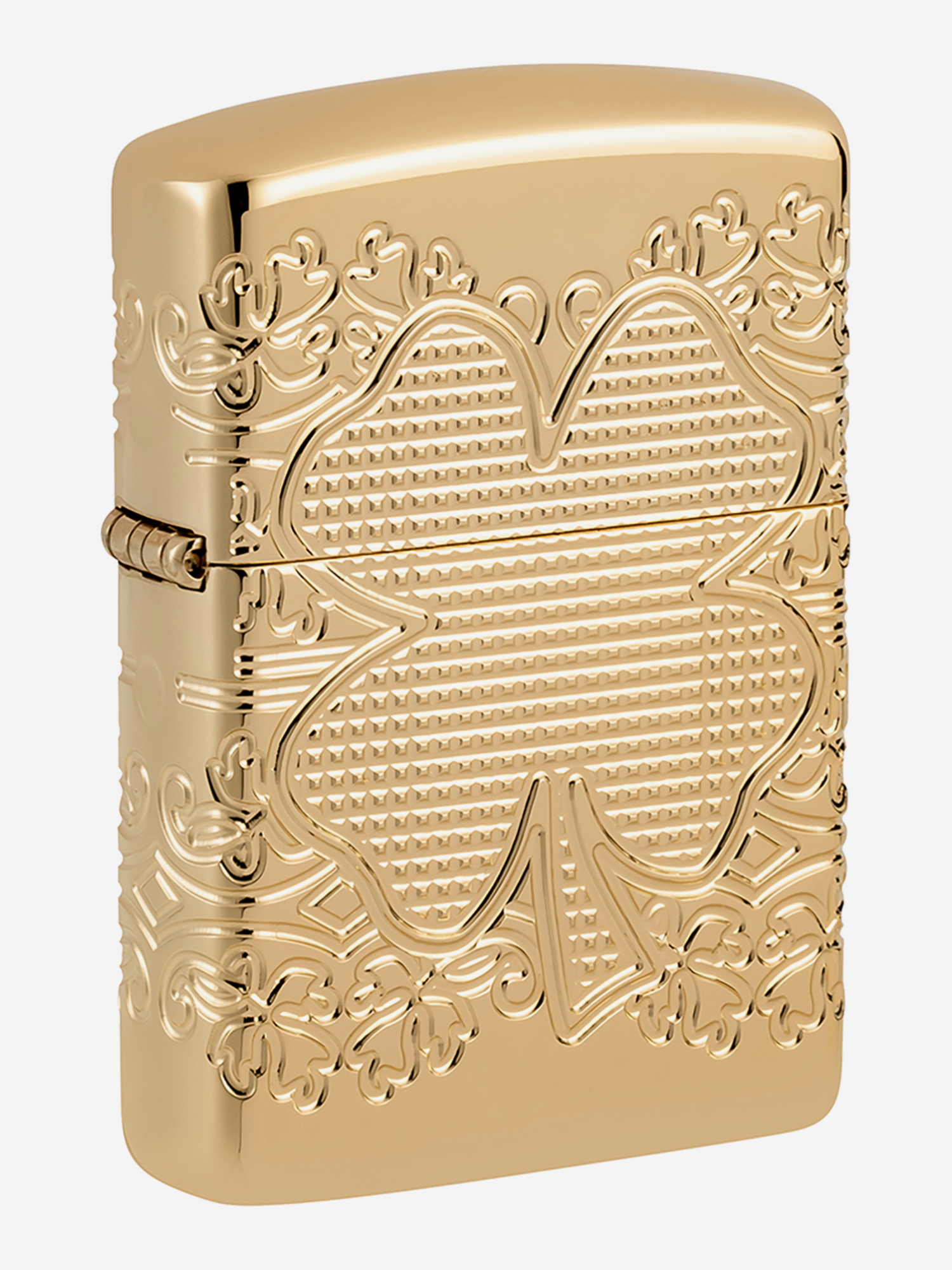 Изображение товара Зажигалка бензиновая ветроустойчивая Zippo Armor Lucky Clover High Polish