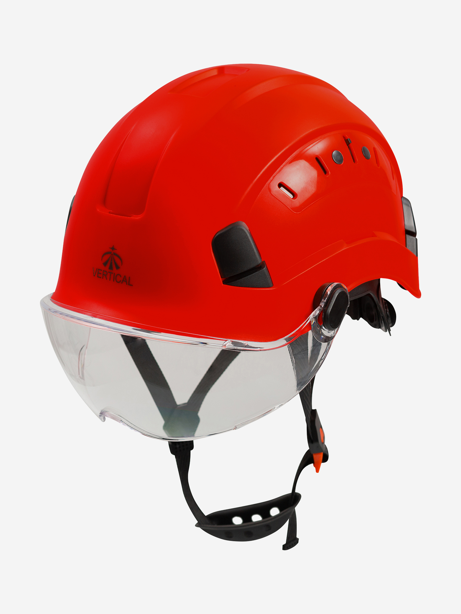 Изображение товара Каска защитная Zenon для промышленного альпинизма красная со светлым визором