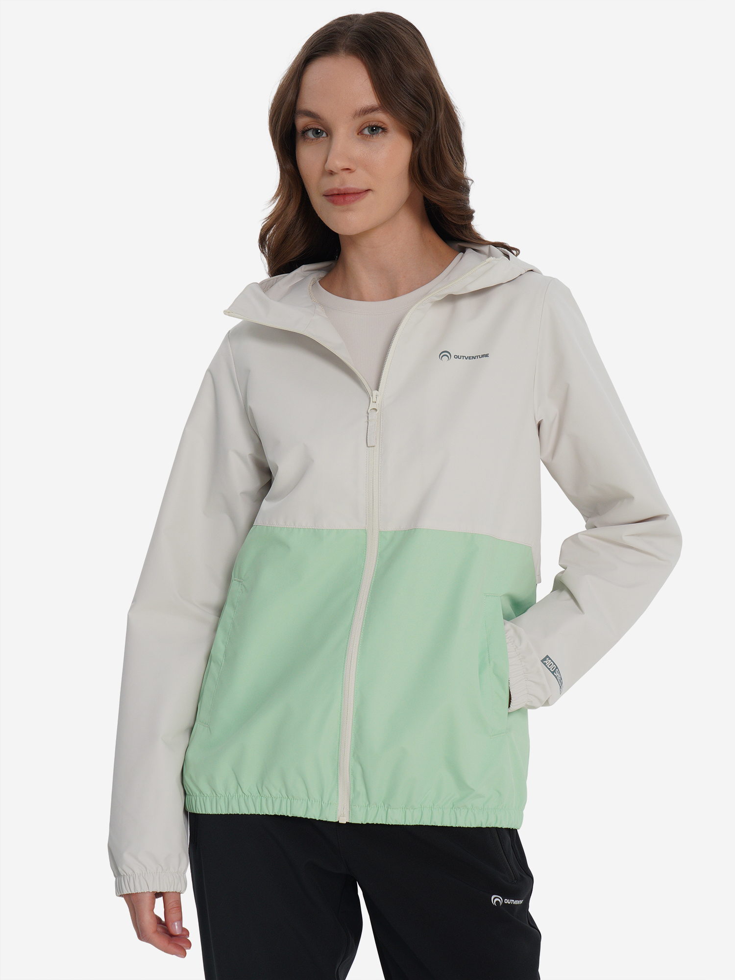 Изображение товара Женская ветровка Outventure Ruskeala зеленая и синяя