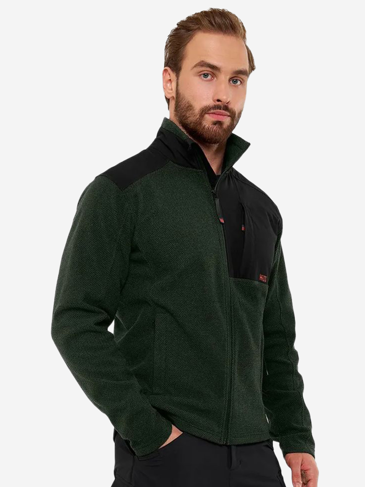 Изображение товара Кофта для охоты и рыбалки мужская на молнии HUT URMAN флисовая, Хаки