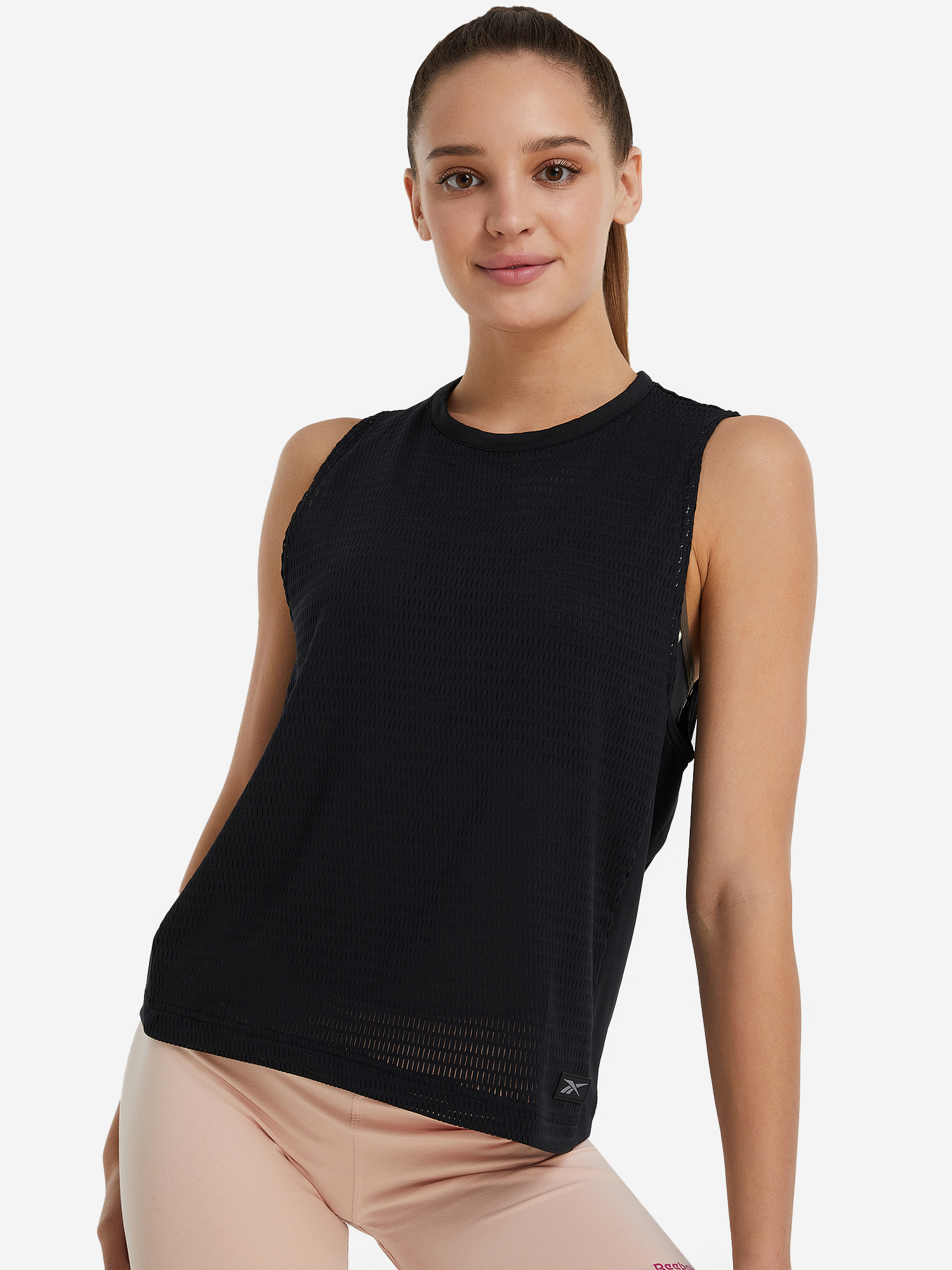 Майка женская Reebok Perforated, Черный майка женская under armour 2 in 1 knockout tank sp