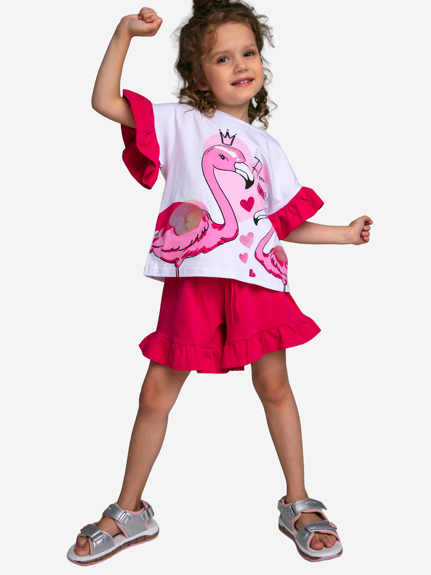 Изображение товара Классический комплект для девочек PlayToday: футболка и шорты, 95% хлопок