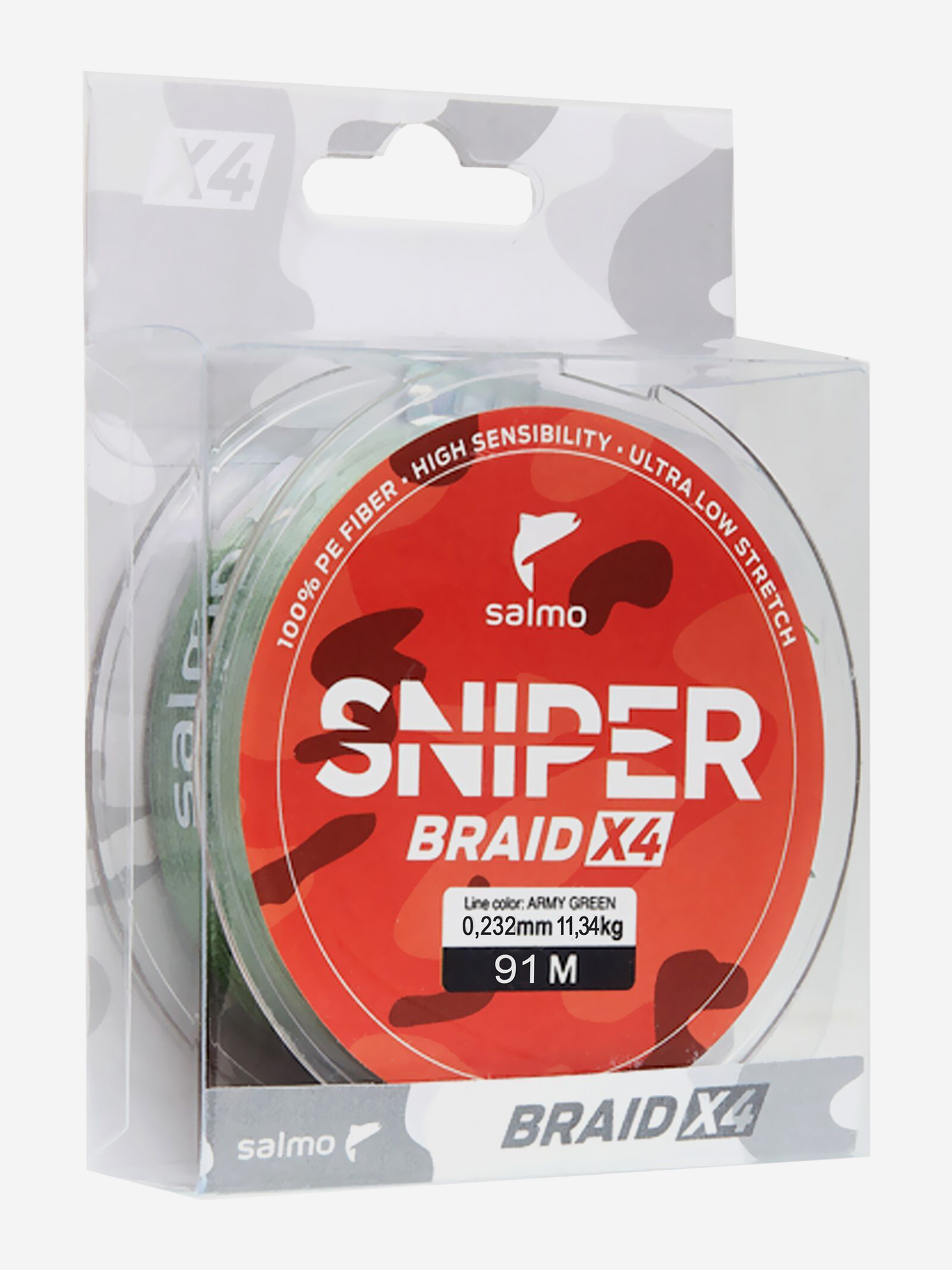 Изображение товара Плетеный шнур для рыбалки Salmo Sniper BRAID Army Green 91 м диаметр 0,23 мм