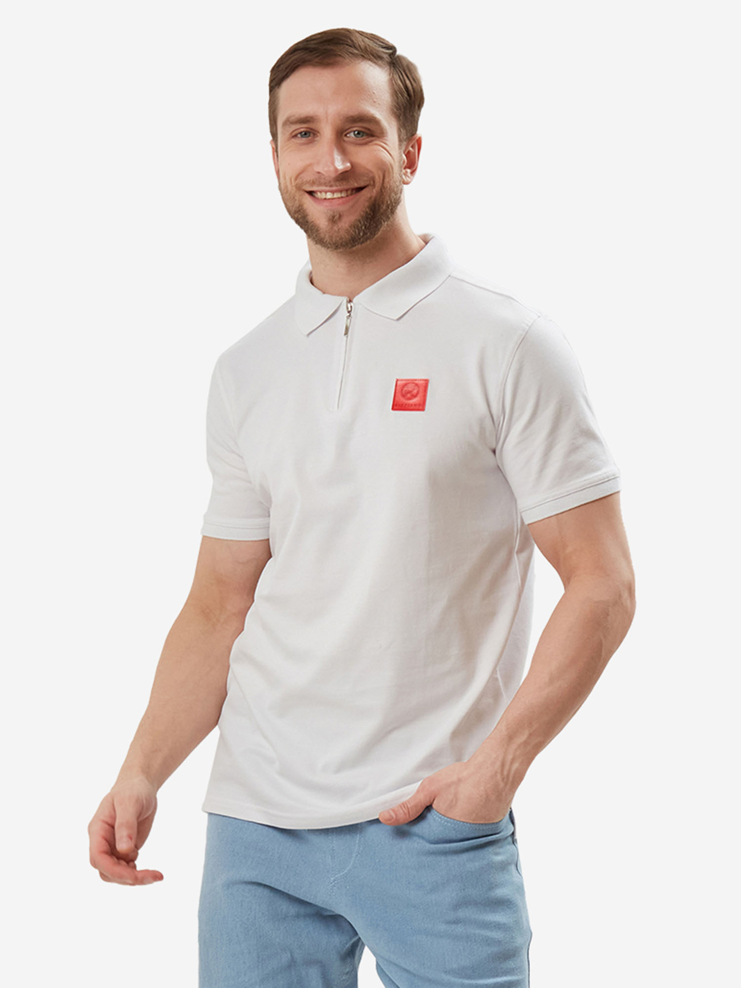 Рубашка поло мужское с короткий рукавом спортивное Rizziano, Белый