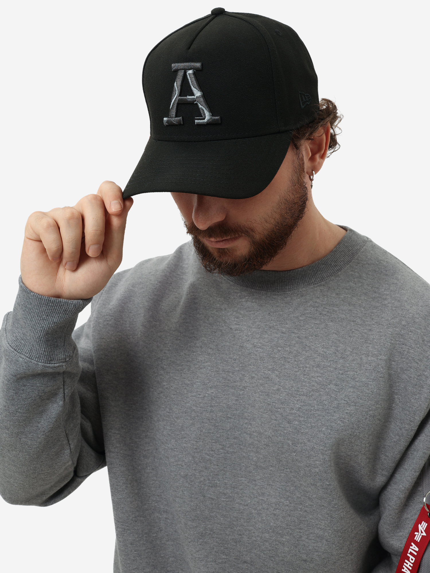 Изображение товара Бейсболка New Era X Alpha Industries мужская, летняя, всесезонная, изогнутый козырек, регулировка л