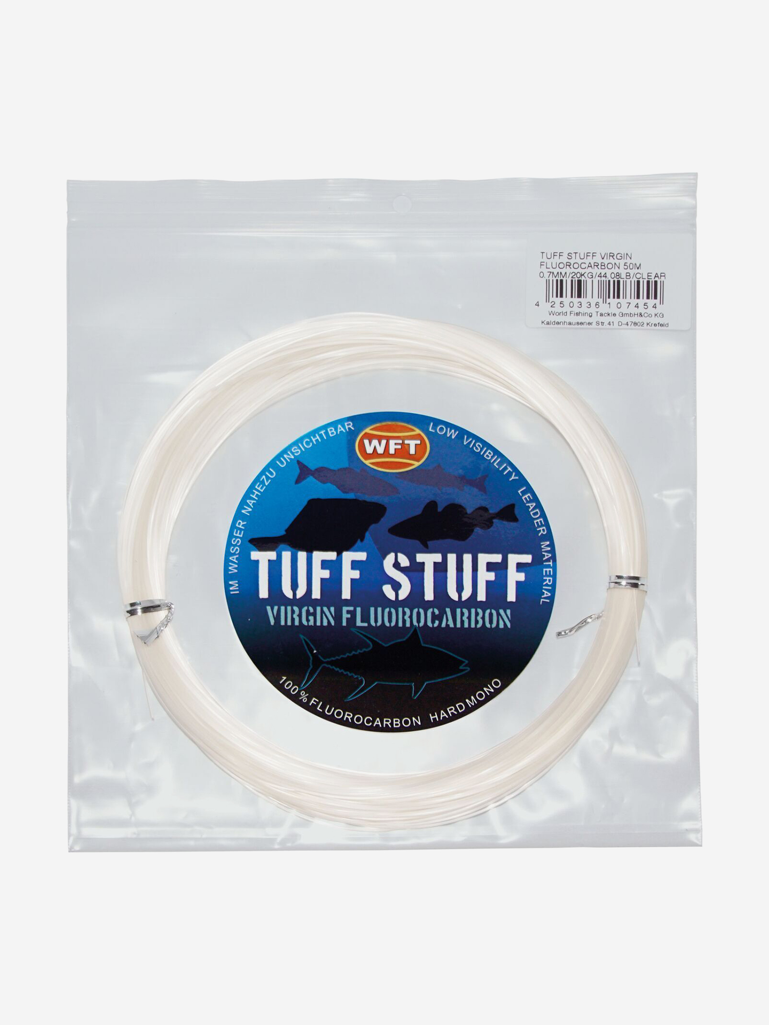 

Леска монофильная WFT KG TUFF STUFF флюорокарбон 050/120, Белый