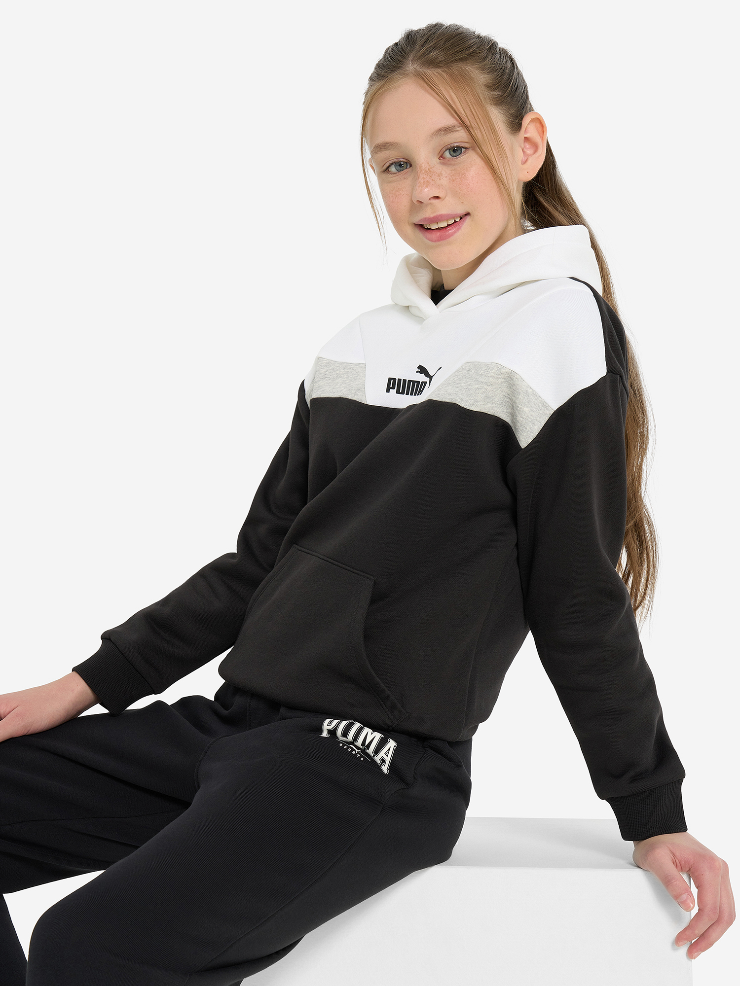 

Худи для девочек PUMA ESS+ Block, Черный