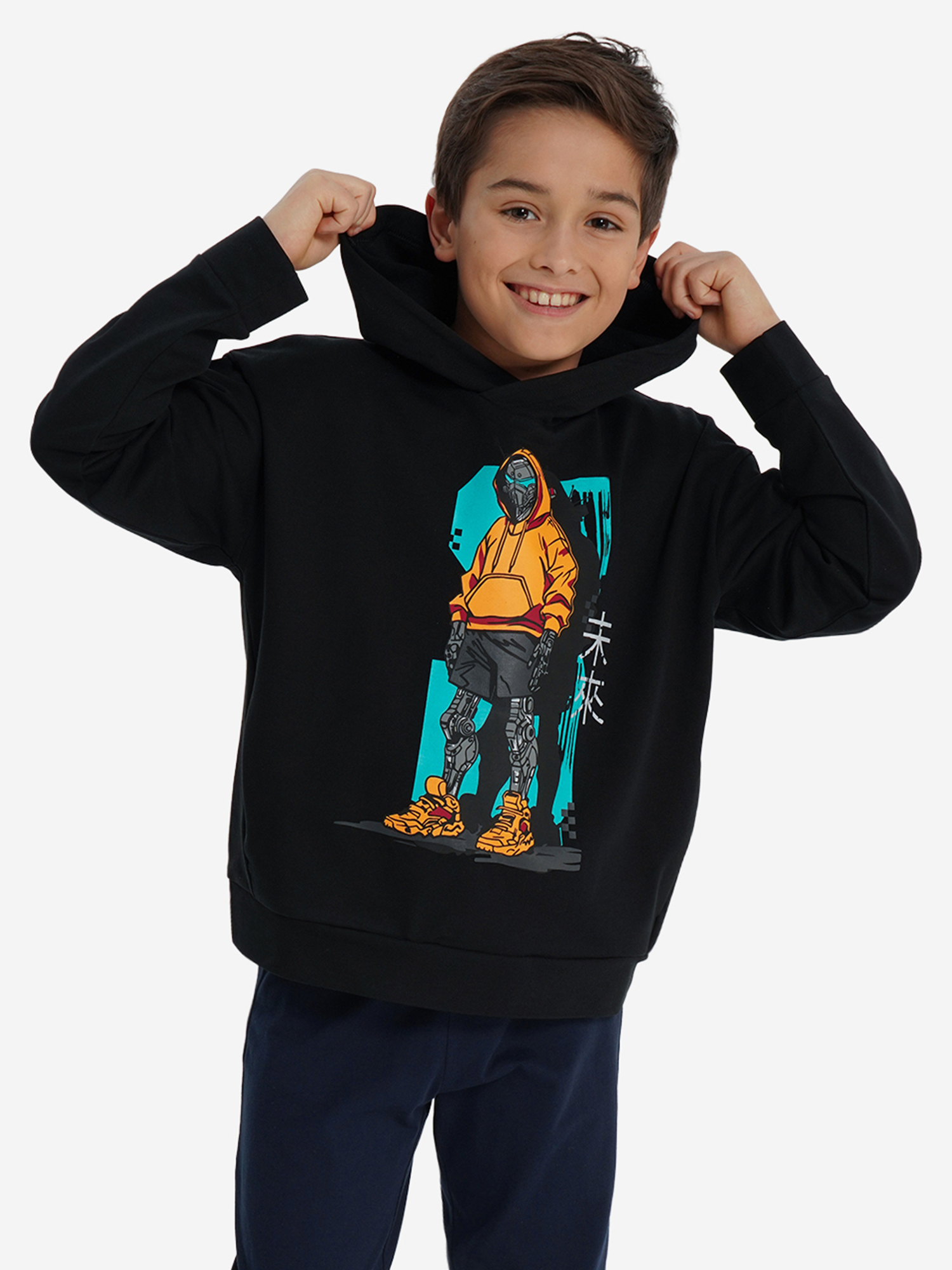 Худи Demix для мальчиков, черный, арт. 33986