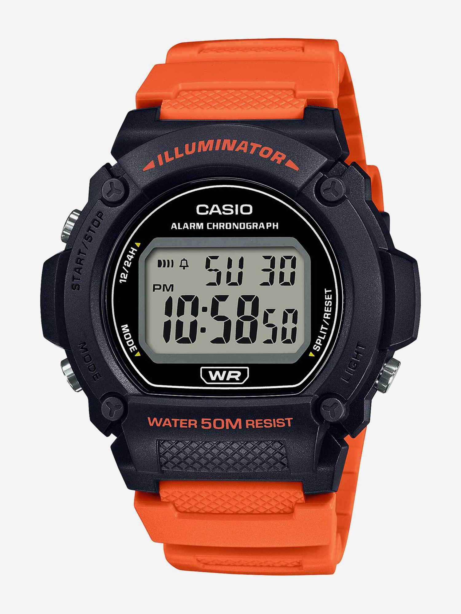Изображение товара Наручные часы CASIO W-219H-4A, Черный, оранжевый