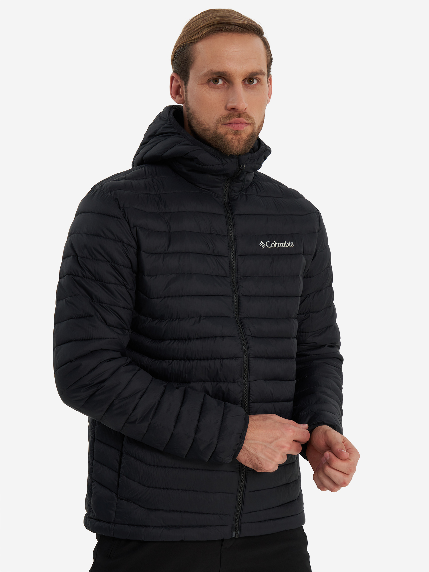 Ультралегкий пуховик мужской Columbia Powder Pass Hooded Jacket, Черный