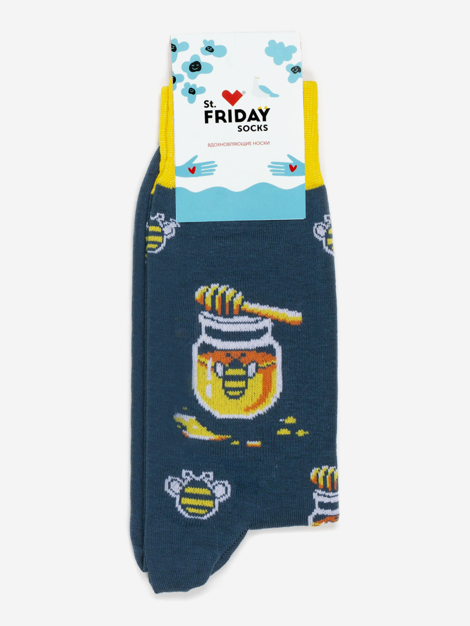 

Носки с рисунками St.Friday Socks, Мёд алтайский, Синий