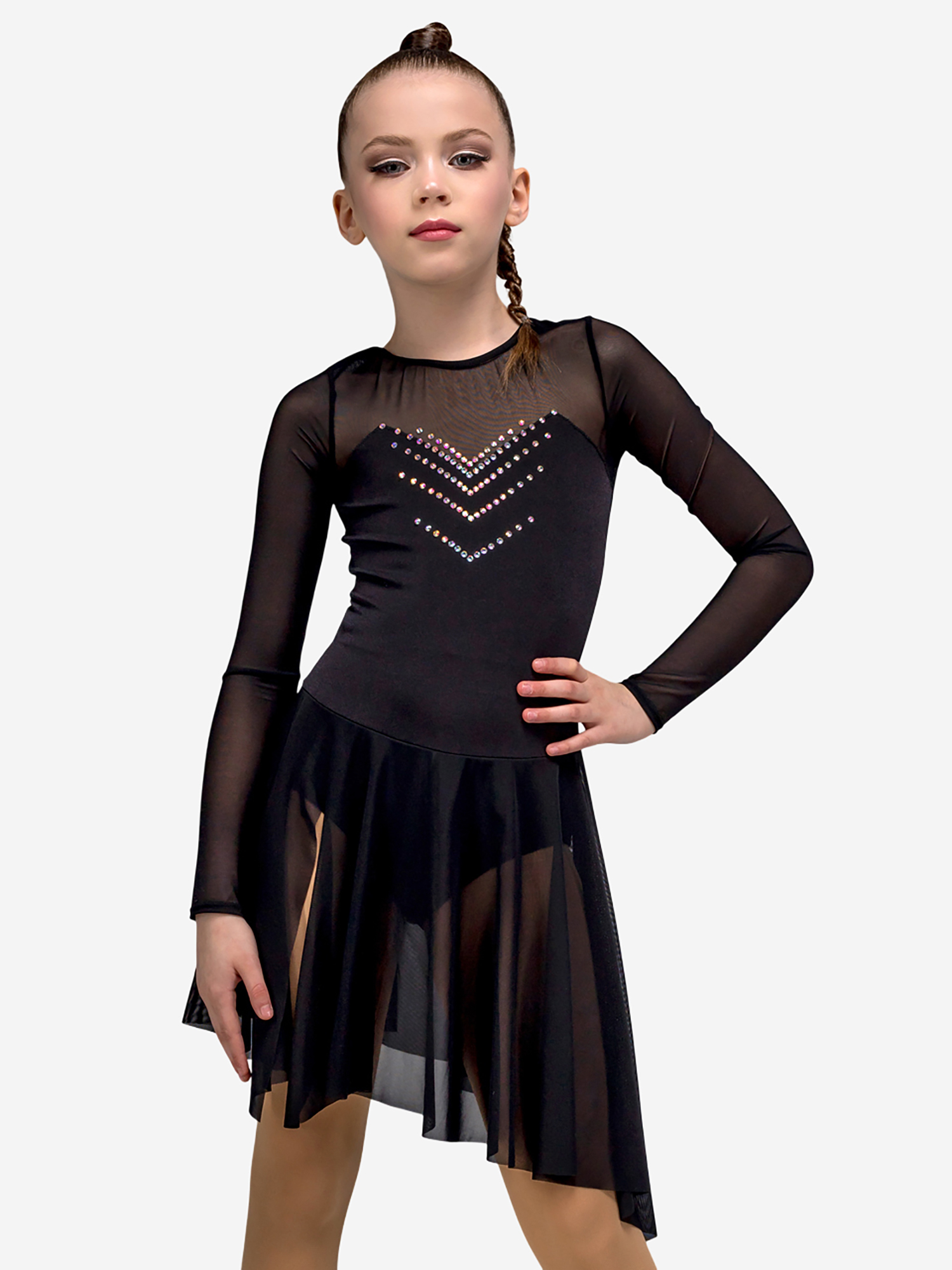 Изображение товара Платье для фигурного катания бифлекс 200 страз для детей профессиональный спорт