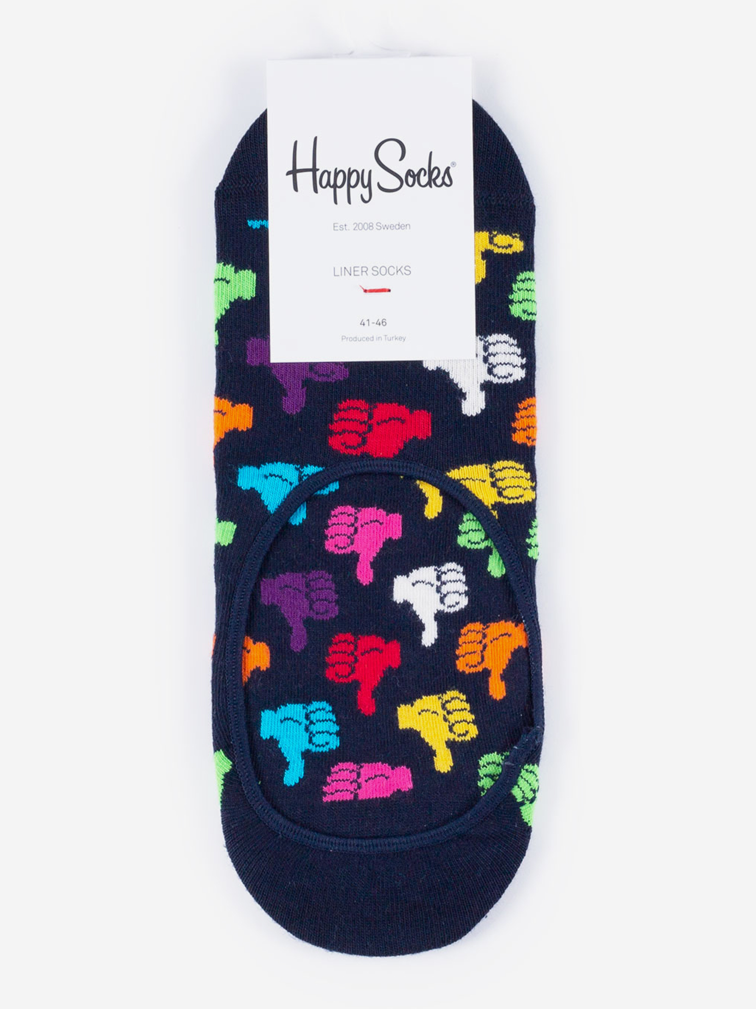 Носки с рисунками Happy Socks - Liner Thumbs Up, Черный носки с рисунками happy socks lazer quest