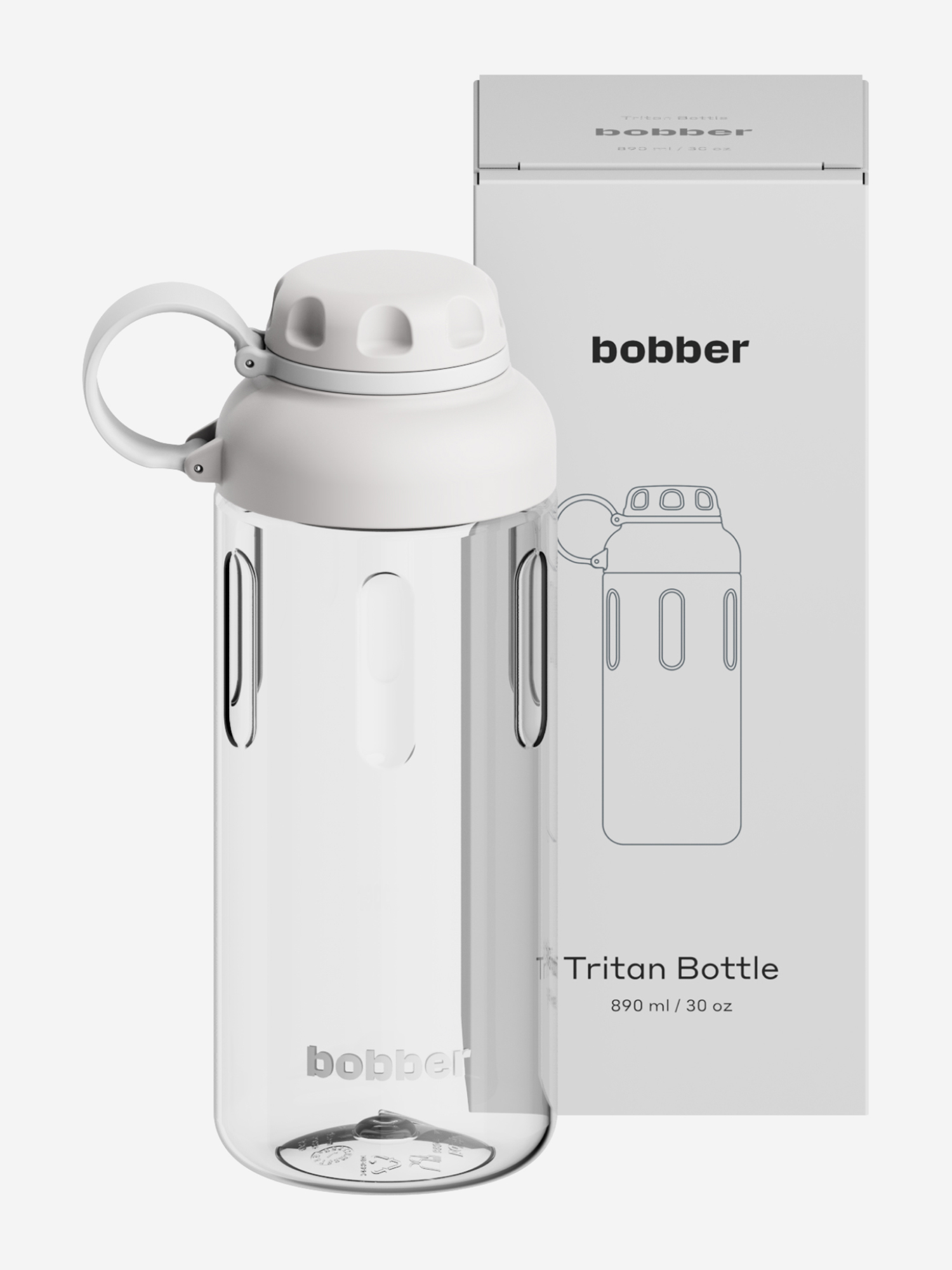 Изображение товара Тритановая бутылка Tritan Bottle для холодных напитков, 890 мл, серый, Жемчужно-серый