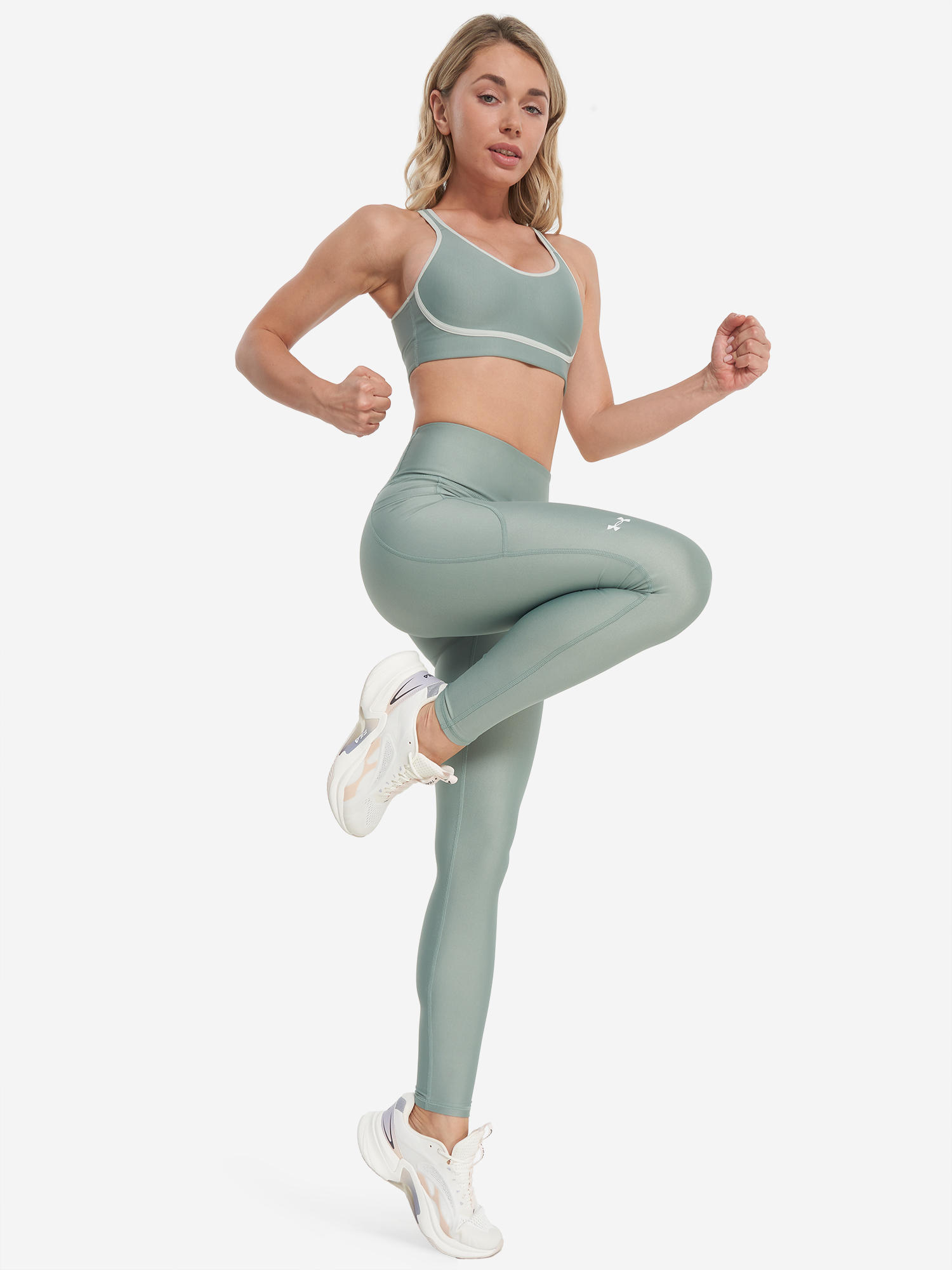фото Легинсы женские under armour tech hirise, зеленый