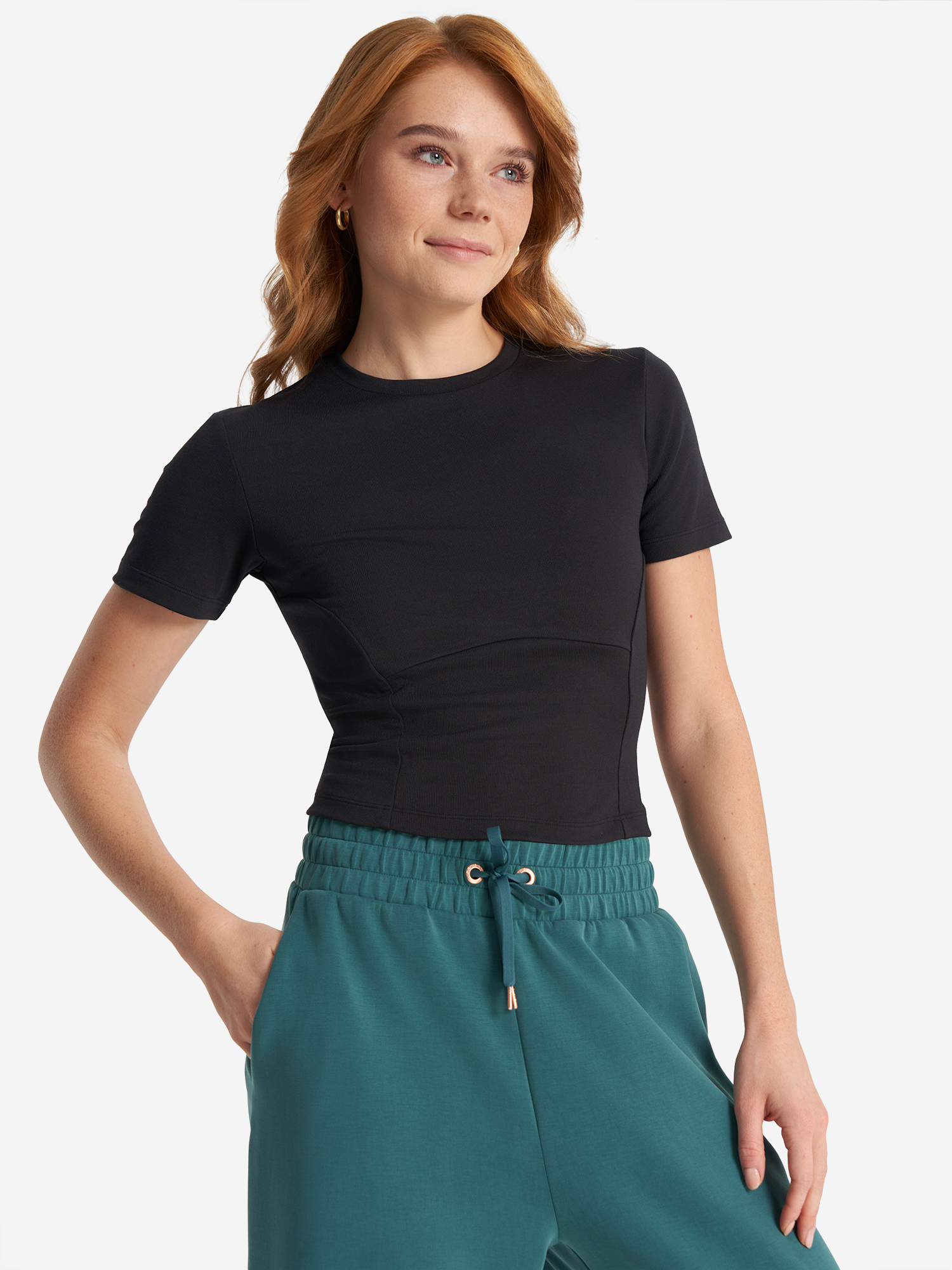 Изображение товара Женская футболка Sensana короткий рукав спортивный стиль всесезонная черная