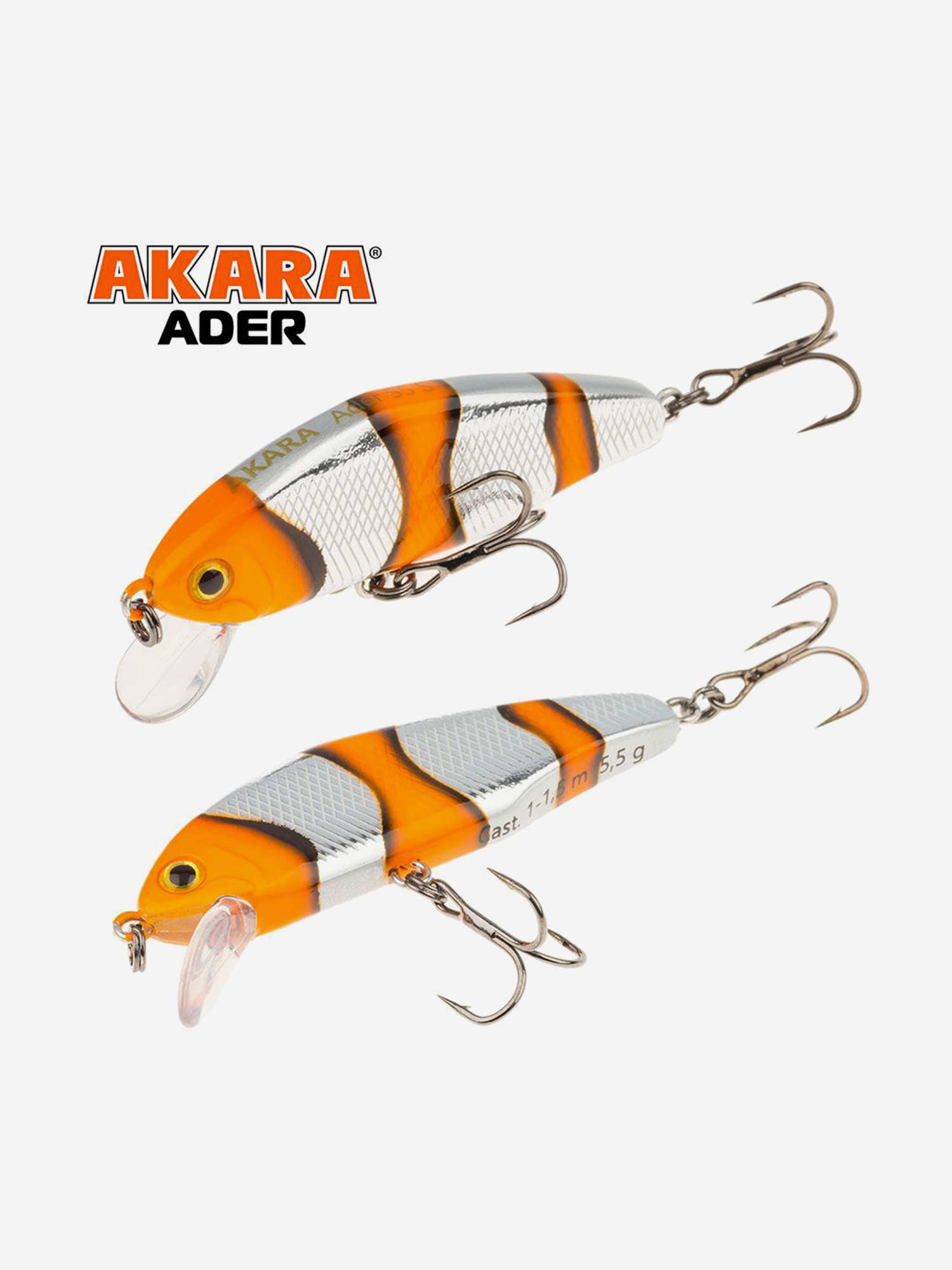 Изображение товара Воблер Akara Ader 55S минноу тонущий твичинговый на окуня, форель, хариуса, голавля 5,5гр A-71