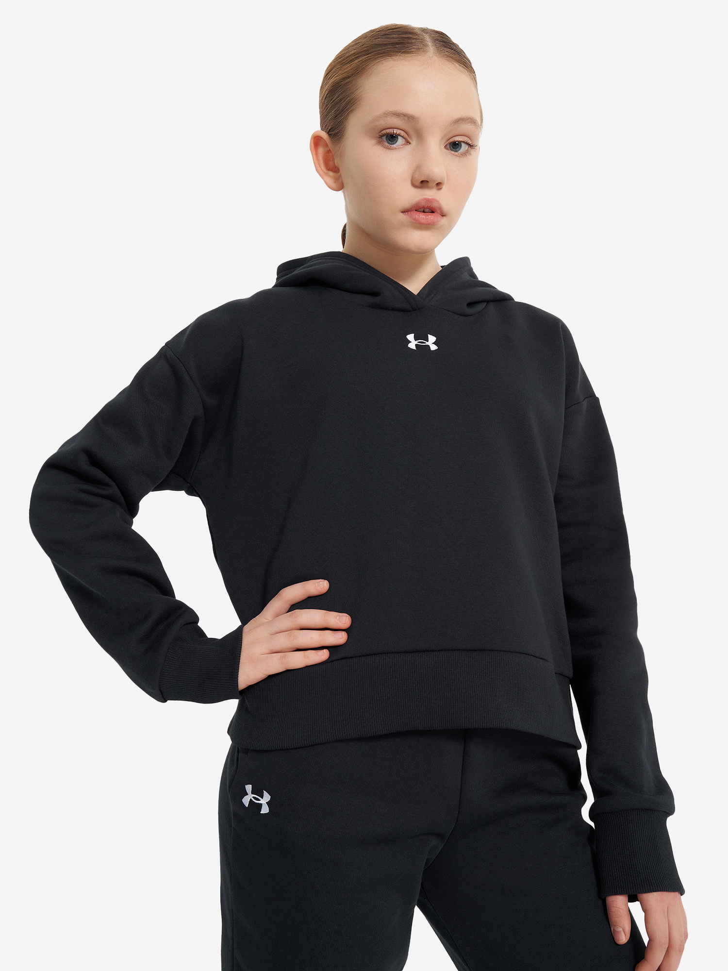 фото Худи для девочек under armour rival, черный