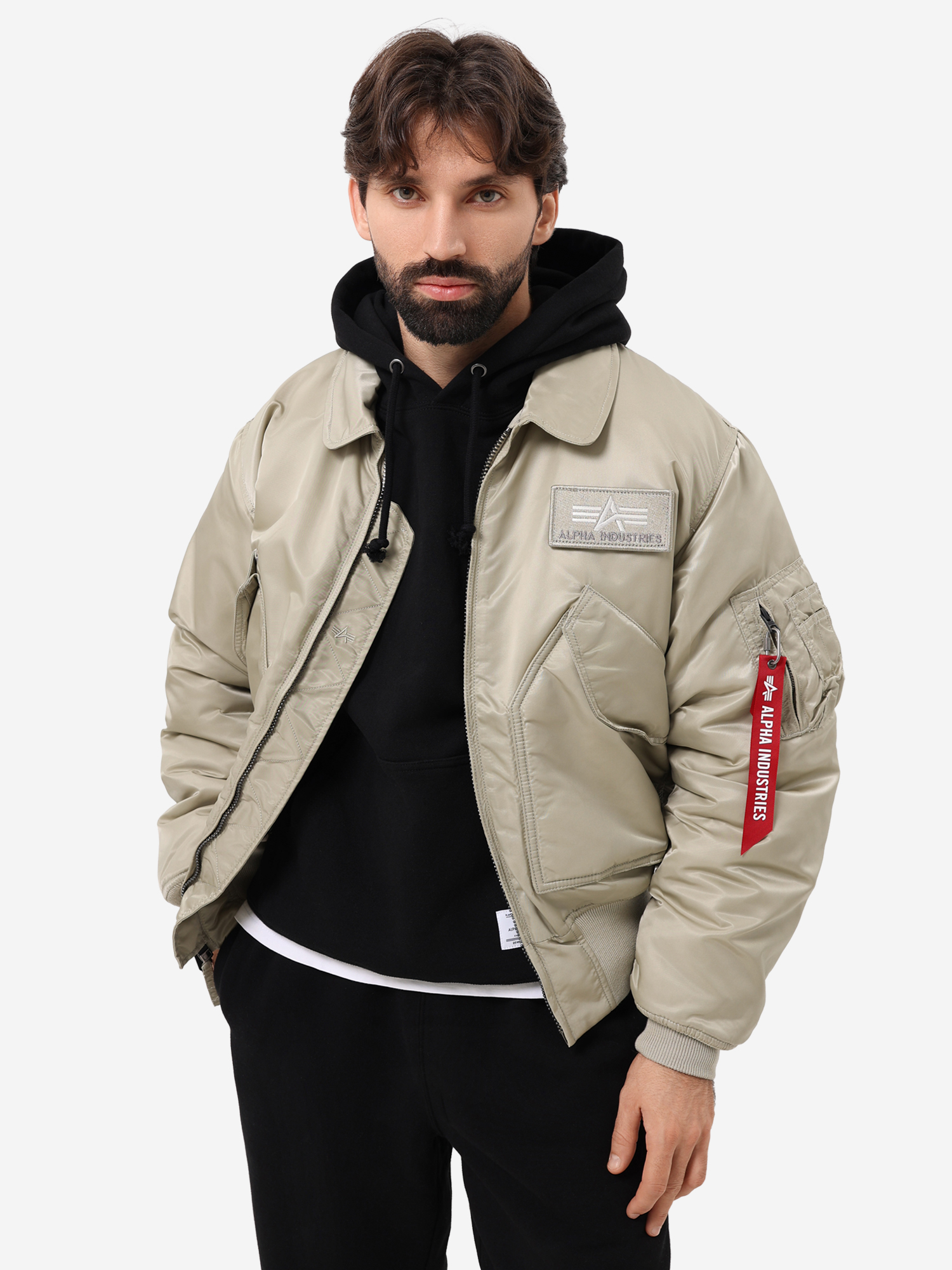 Изображение товара Бомбер утепленный мужской CWU 45/P Alpha Industries, Бежевый/металл