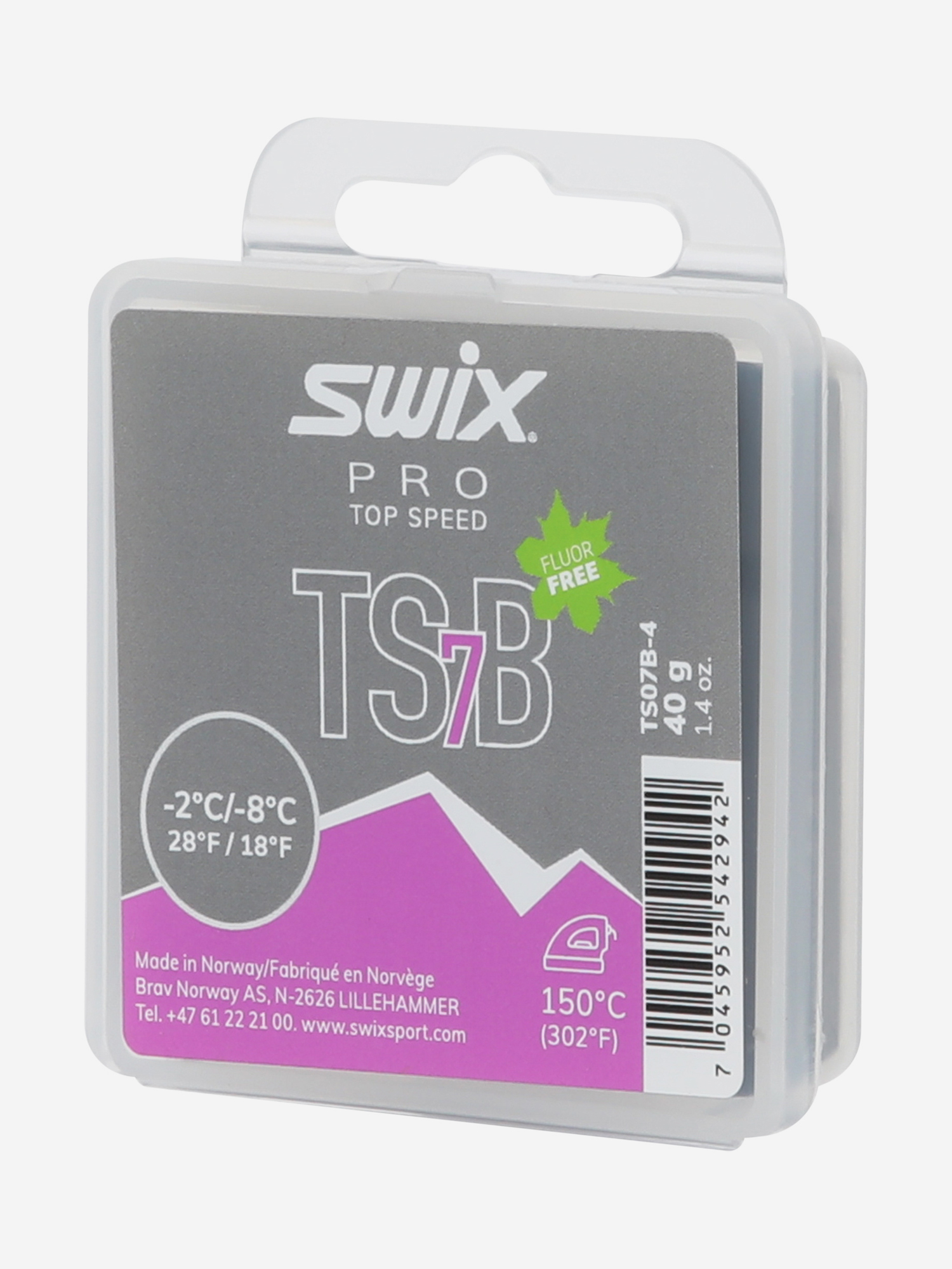 

Мазь скольжения Swix TS7 Black, -2/-8°C, Черный