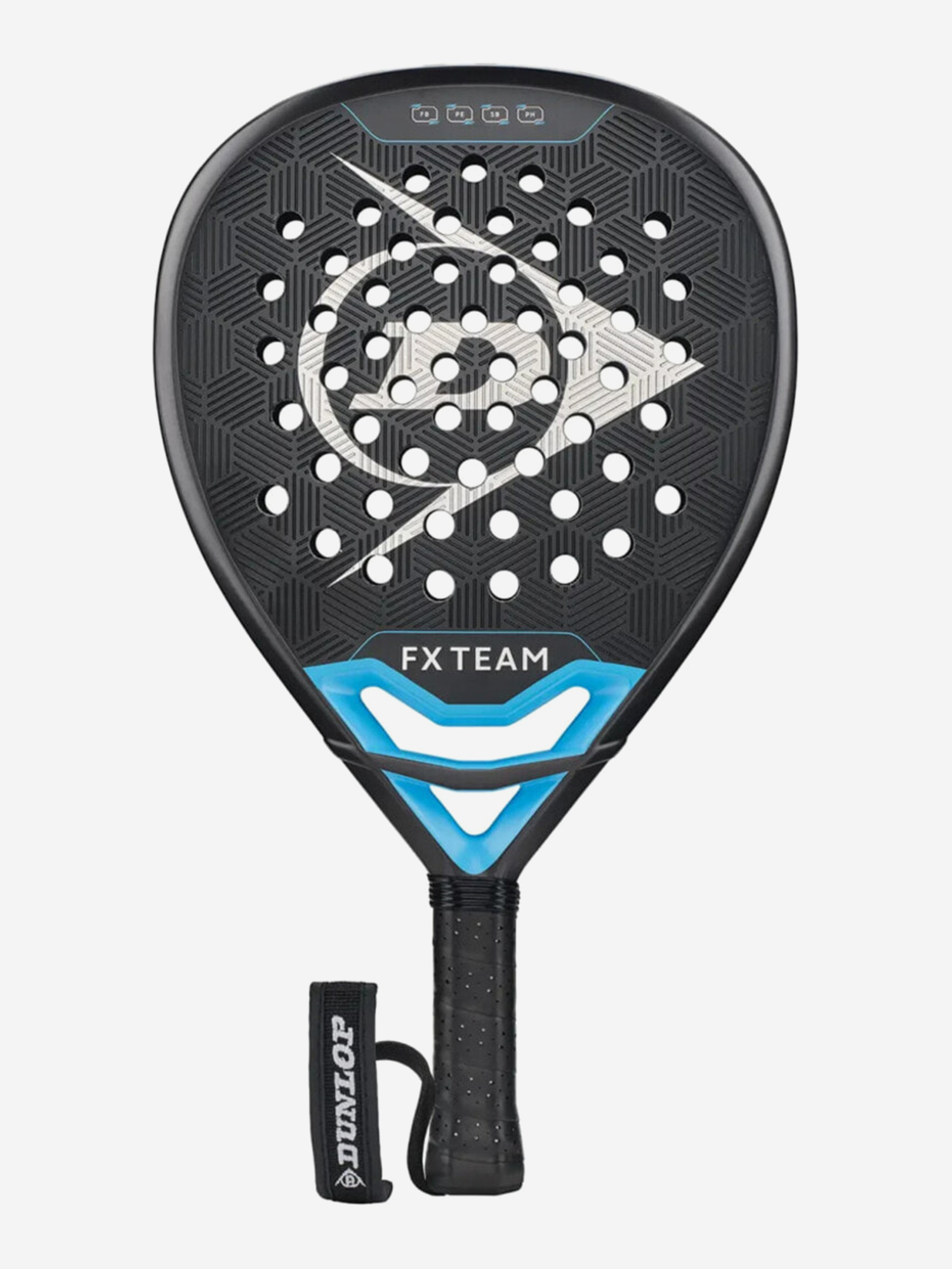Изображение товара Ракетка для падел-тенниса Dunlop FX Team Gun Metal Cyan Metallic Изображение товара Ракетка для падел-тенниса Dunlop FX Team Gun Metal Cyan Metallic