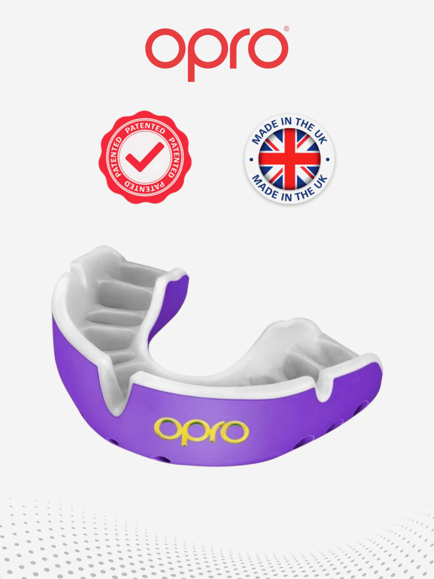 Изображение товара Боксерская капа взрослая защитная для зубов OPRO Self-Fit Gold Purple Pearl