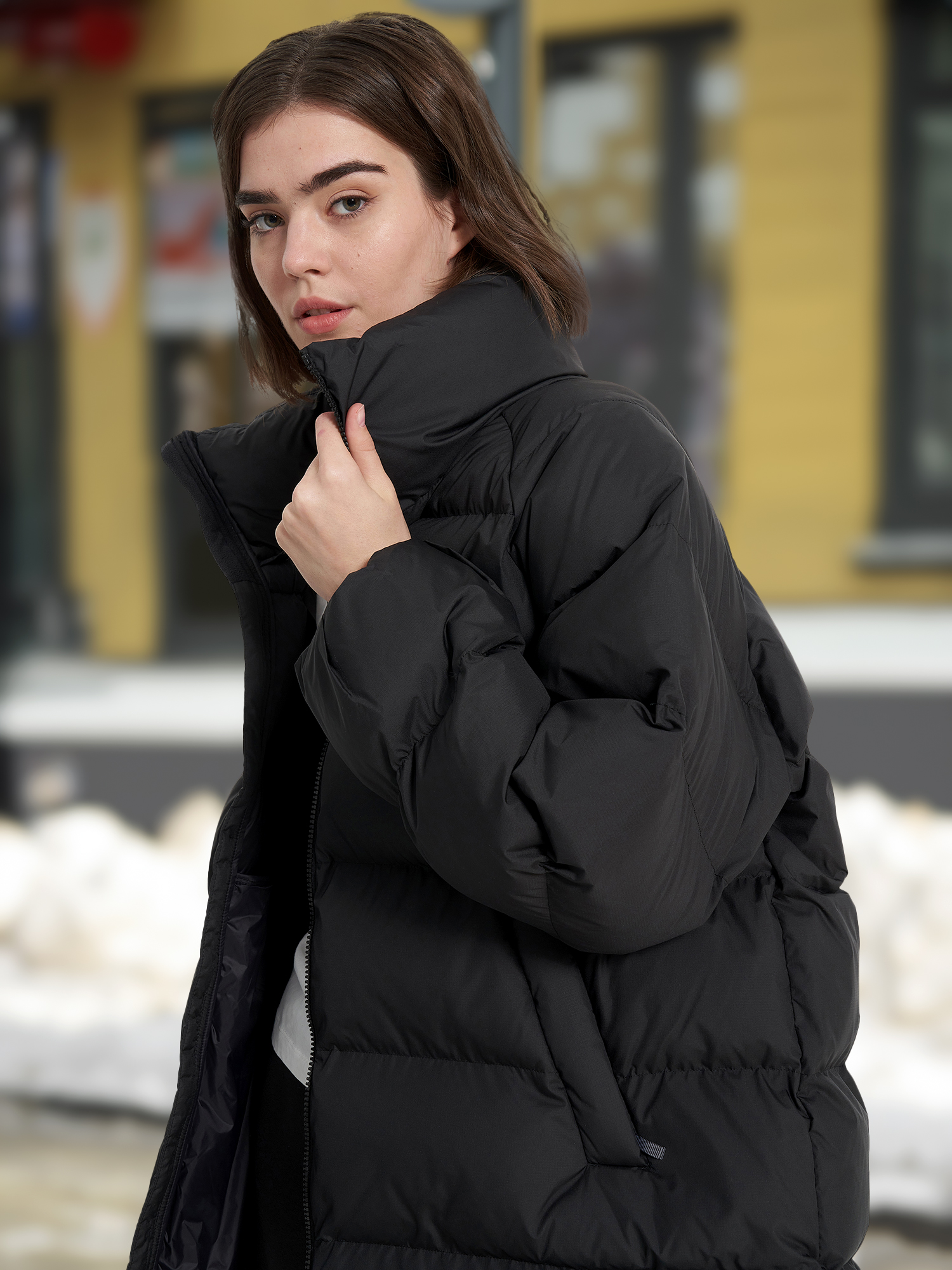 Пуховик женский оверсайз PUMA, Черный