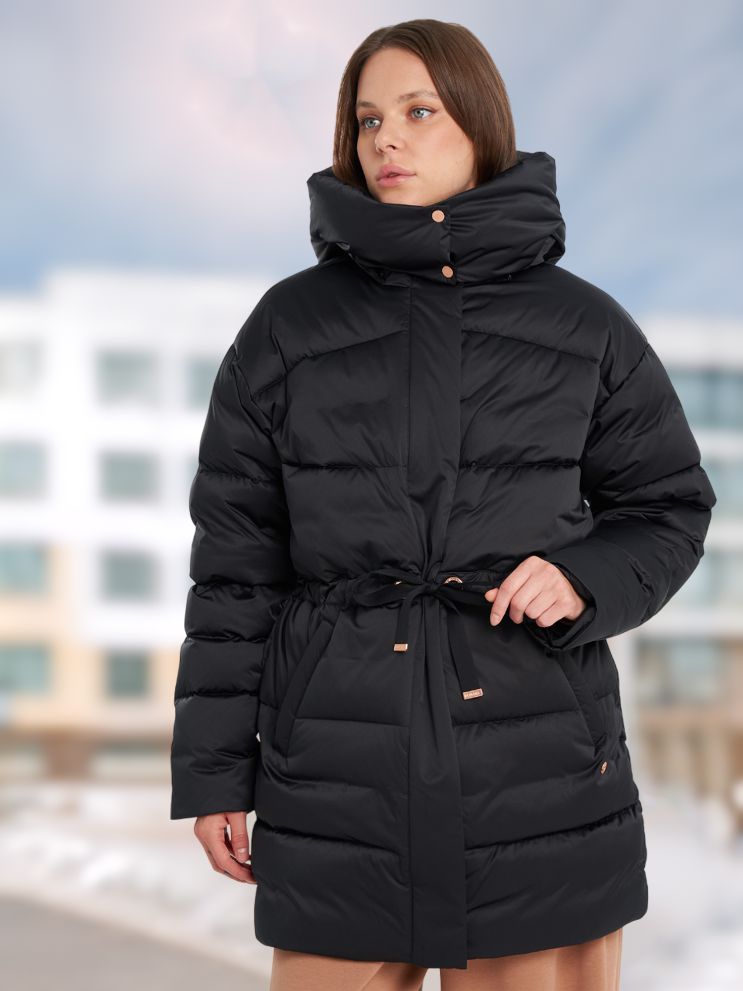 Пуховик женский оверсайз Sensana, черный, арт. 136784S7W-99