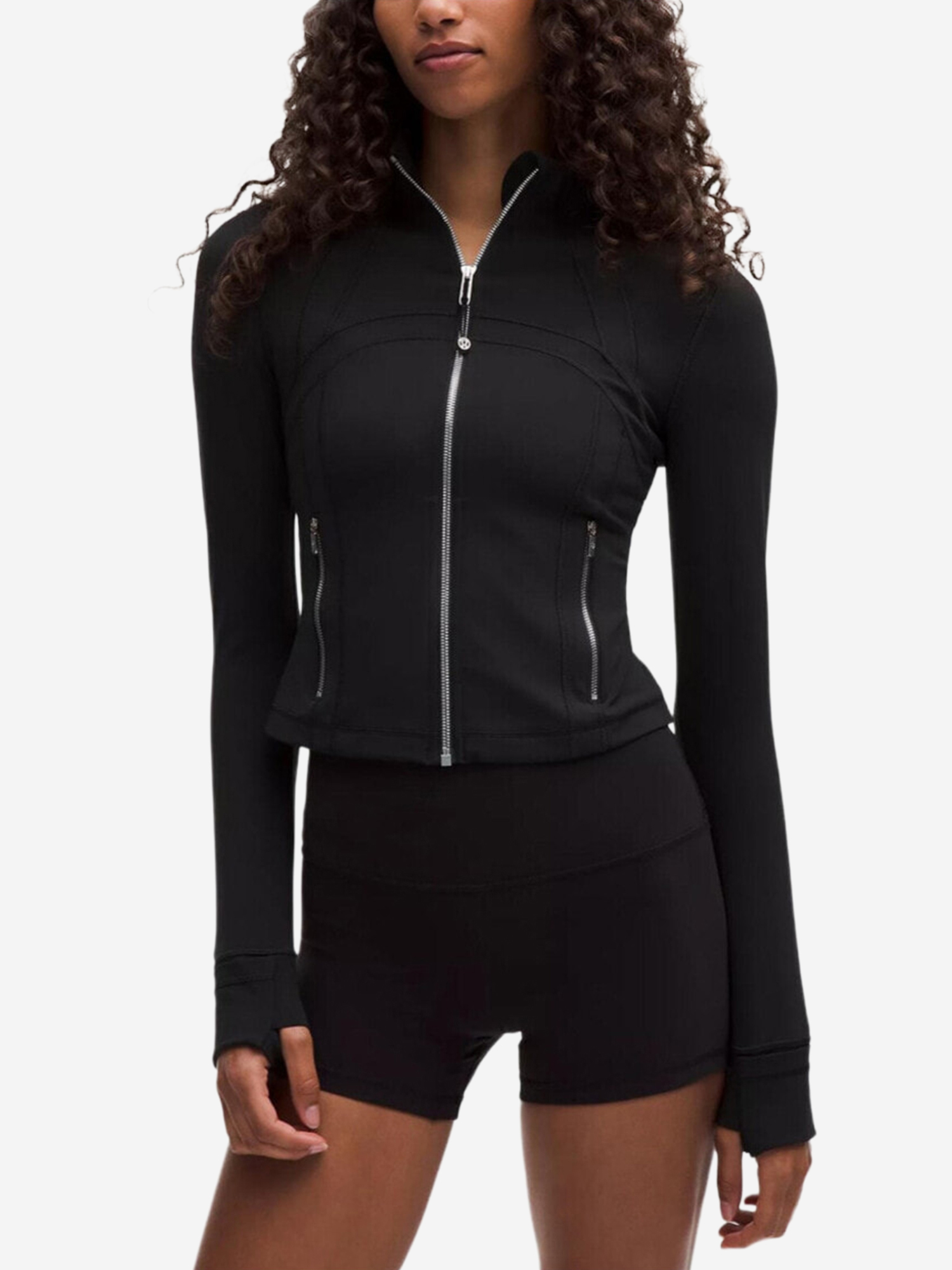 Изображение товара Куртка для йоги Lululemon: черная, без принтов, всесезонная