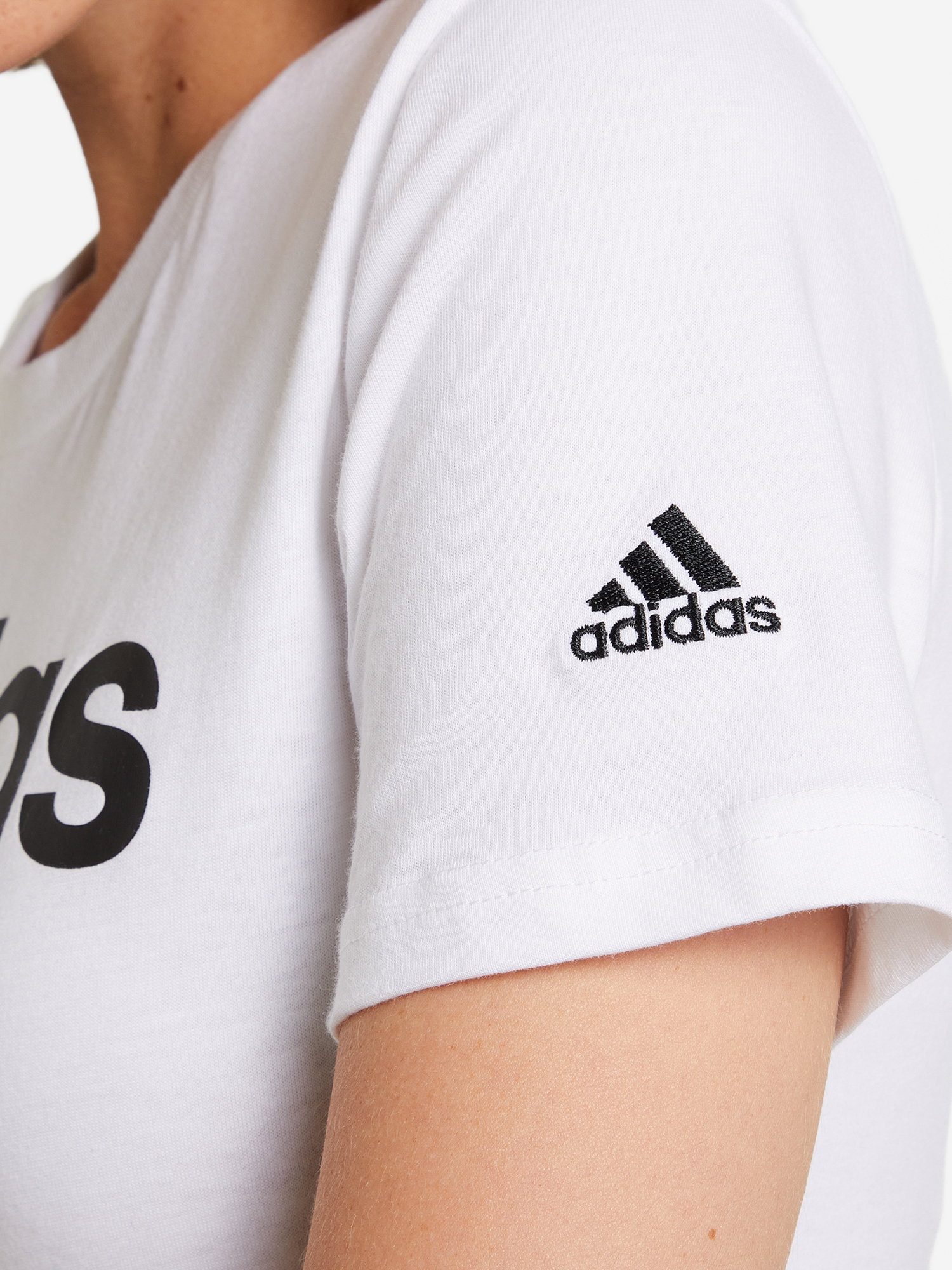 фото Футболка женская adidas essentials slim logo, белый