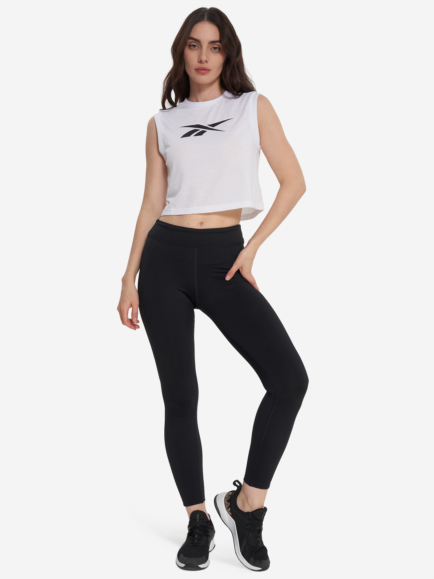 фото Майка женская reebok monica train core, белый