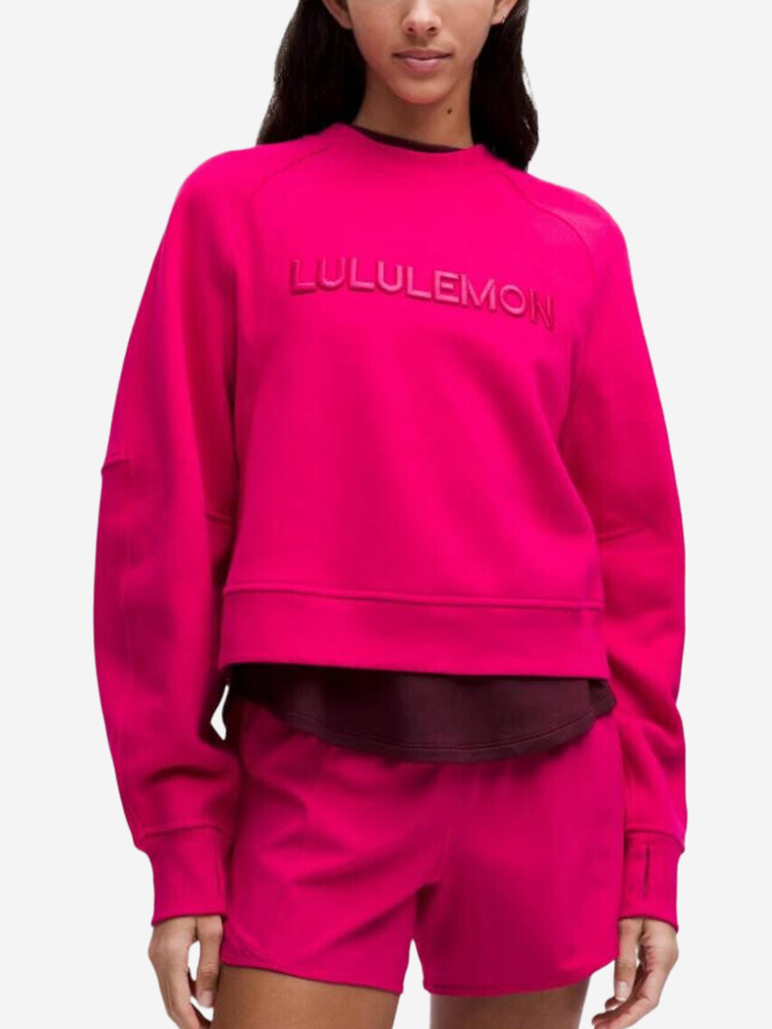 Изображение товара Женский спортивный свитшот Lululemon розовый с надписью для активного отдыха