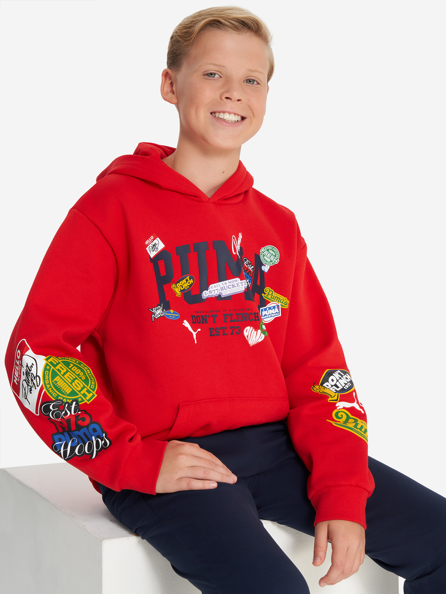 

Худи для мальчиков PUMA Basketball Hooperhotline, Красный