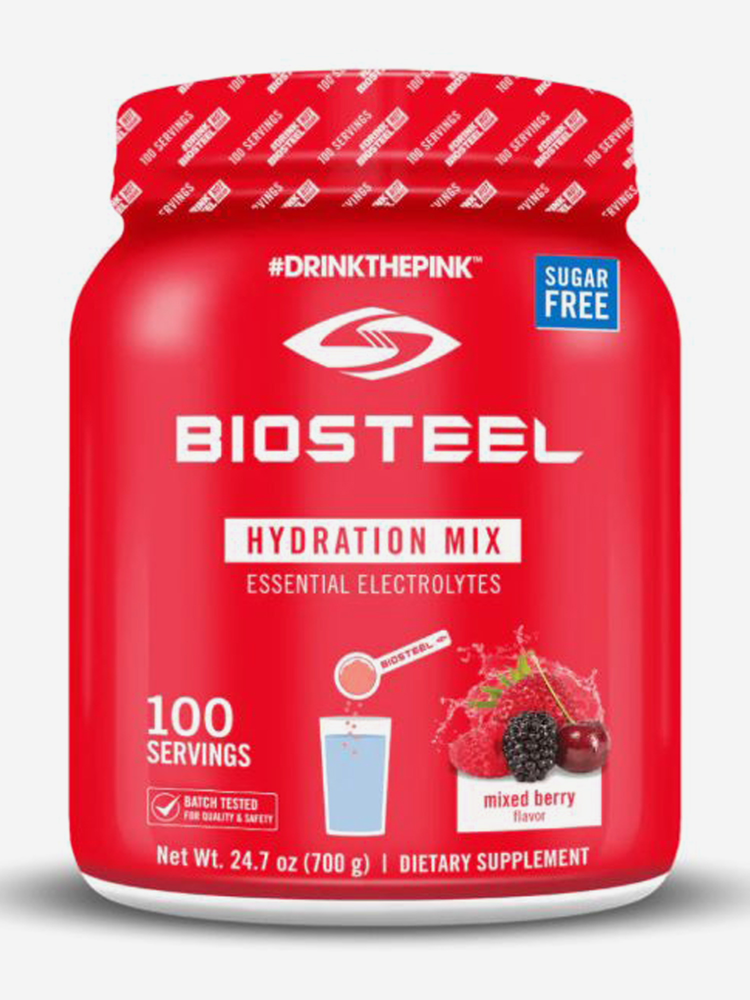 Энергия и восстановление Изотоник Biosteel Hydration Mix Ягодное Ассорти, 700 г, Красный