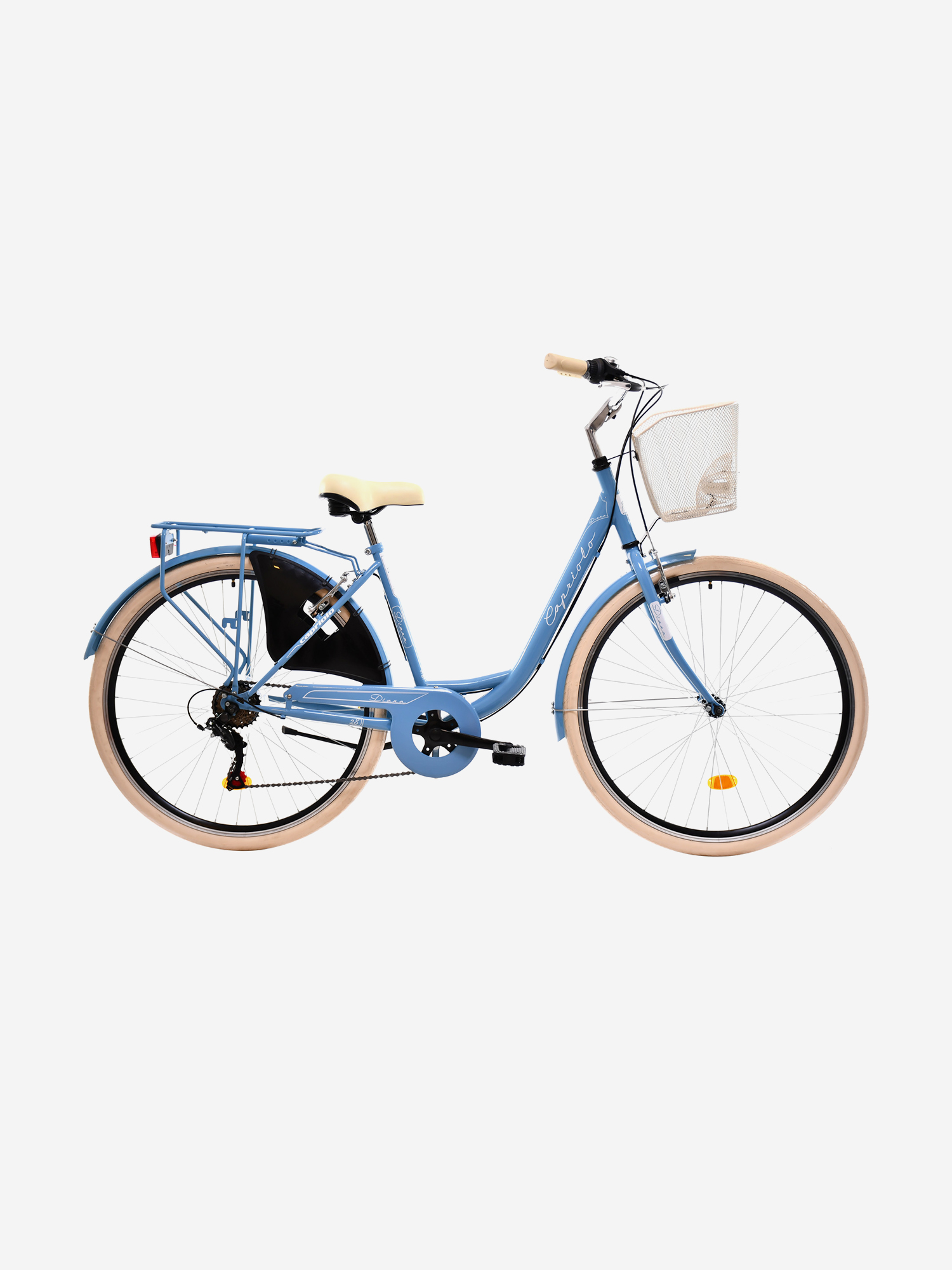 

Велосипед CAPRIOLO CITY DIANA STEEL (1 X 6), рама сталь , колёса 28'' (лазурный - белый), Синий