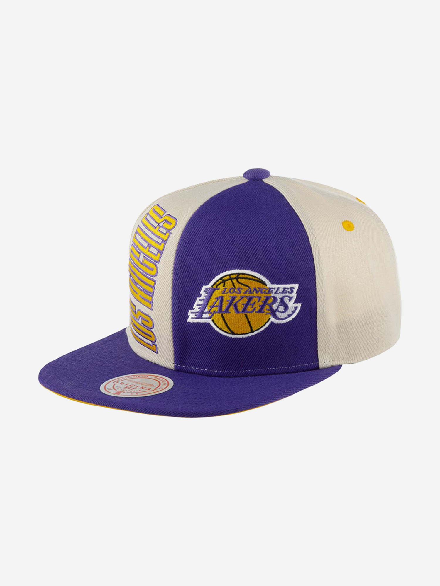 Изображение товара Бейсболка с прямым козырьком MITCHELL NESS HHSS5290-LALYYPPPOFWH Los Angeles Lakers NBA