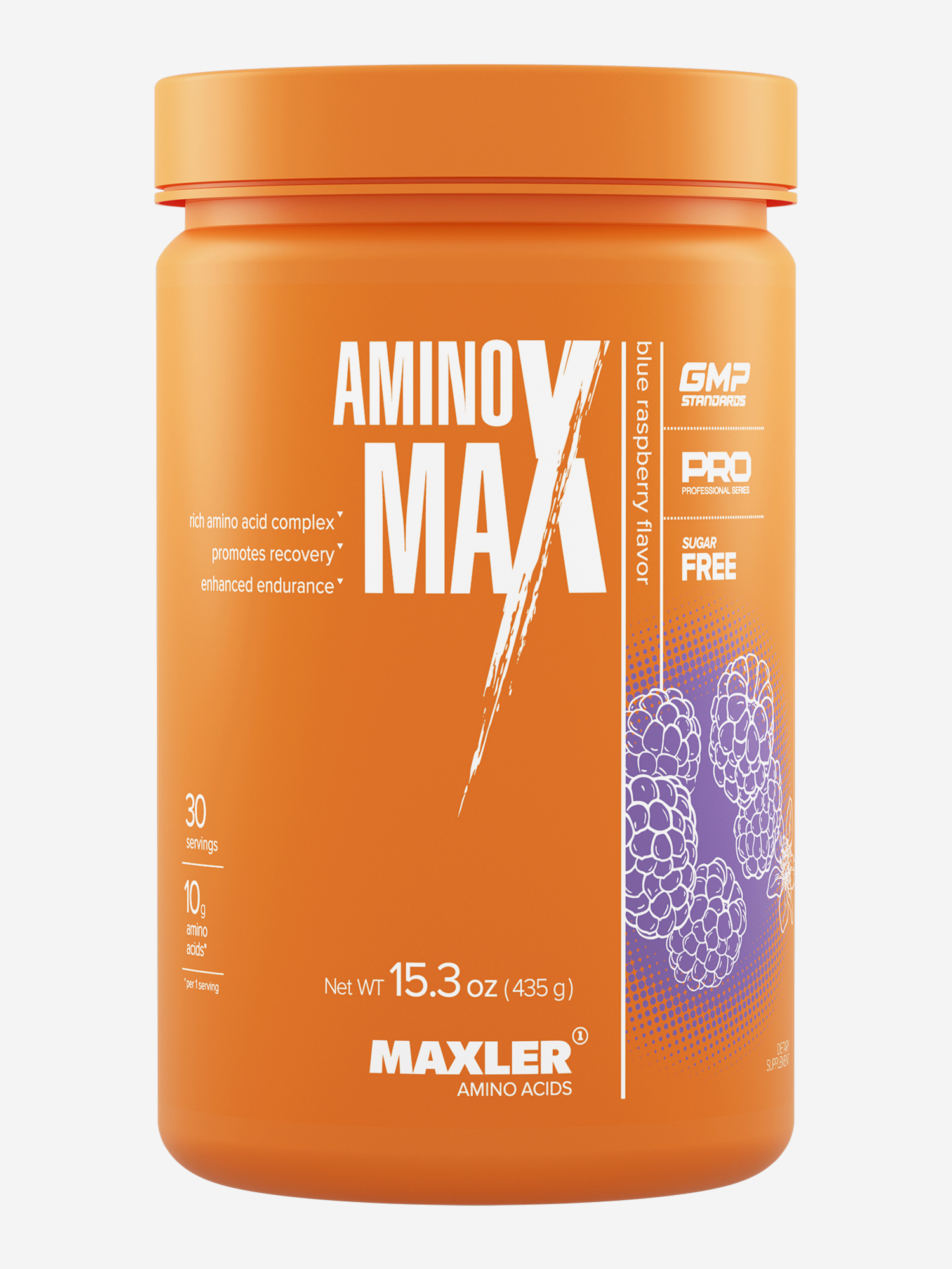 Изображение товара Аминокислотный комплекс Maxler c витамином D, порошок, 435 г - Ежевика, Оранжевый