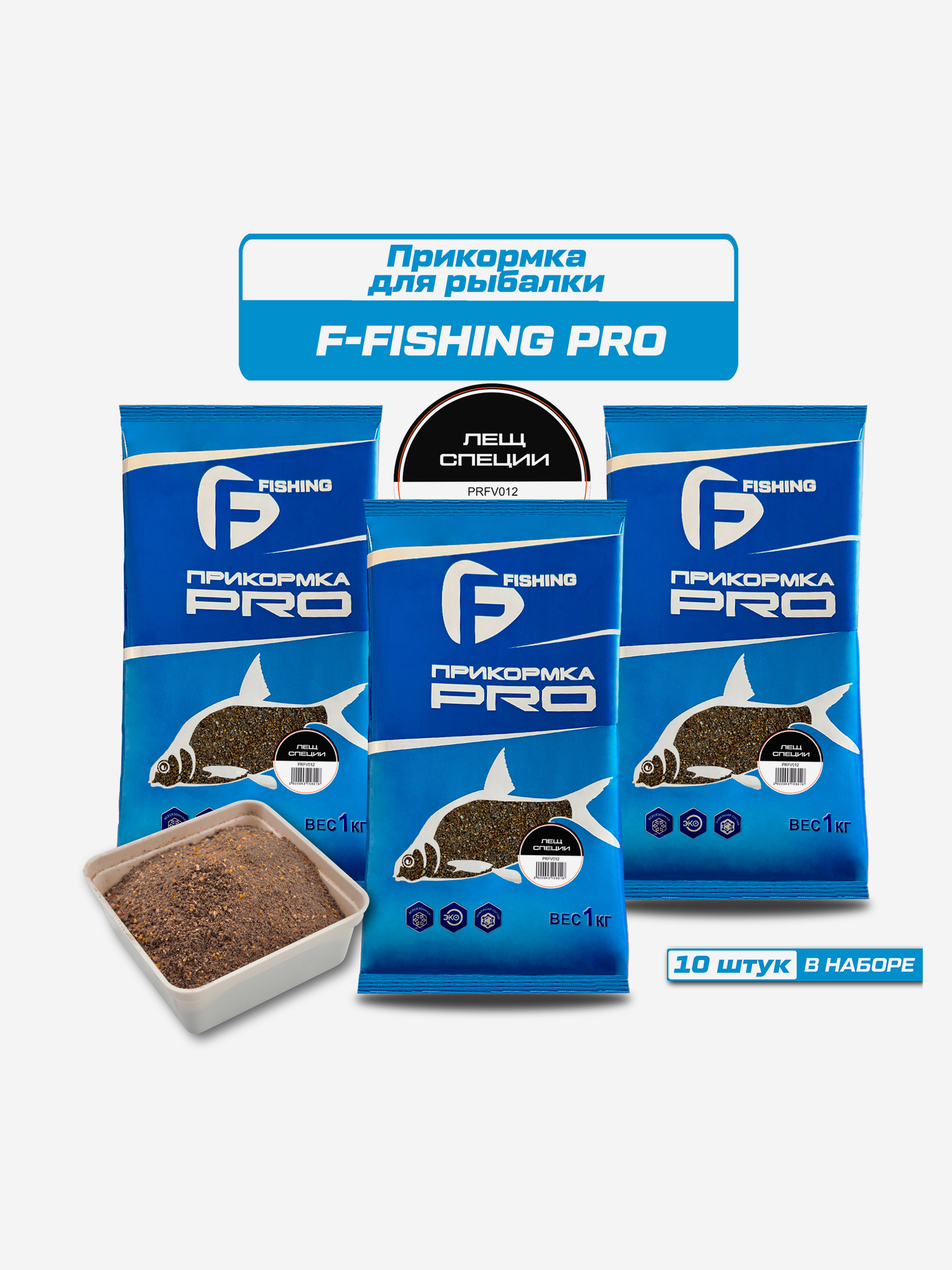 

Прикормка для рыбы F-FISHING PRO Лещ Специи 10кг (10шт), Коричневый