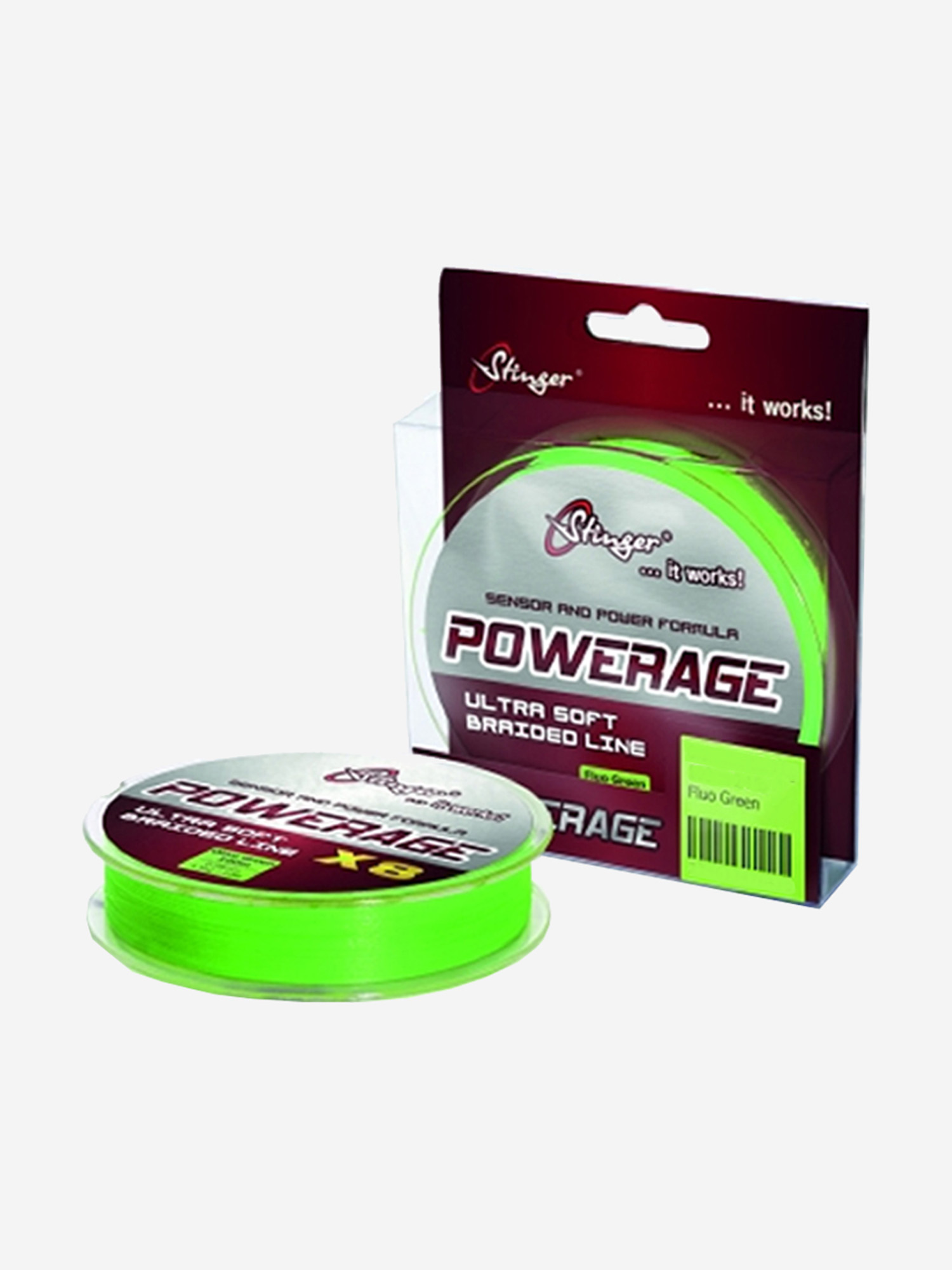 Плетеный шнур Stinger PowerAge X8 150 м, Fluo Green, 0,24 мм, Зеленый